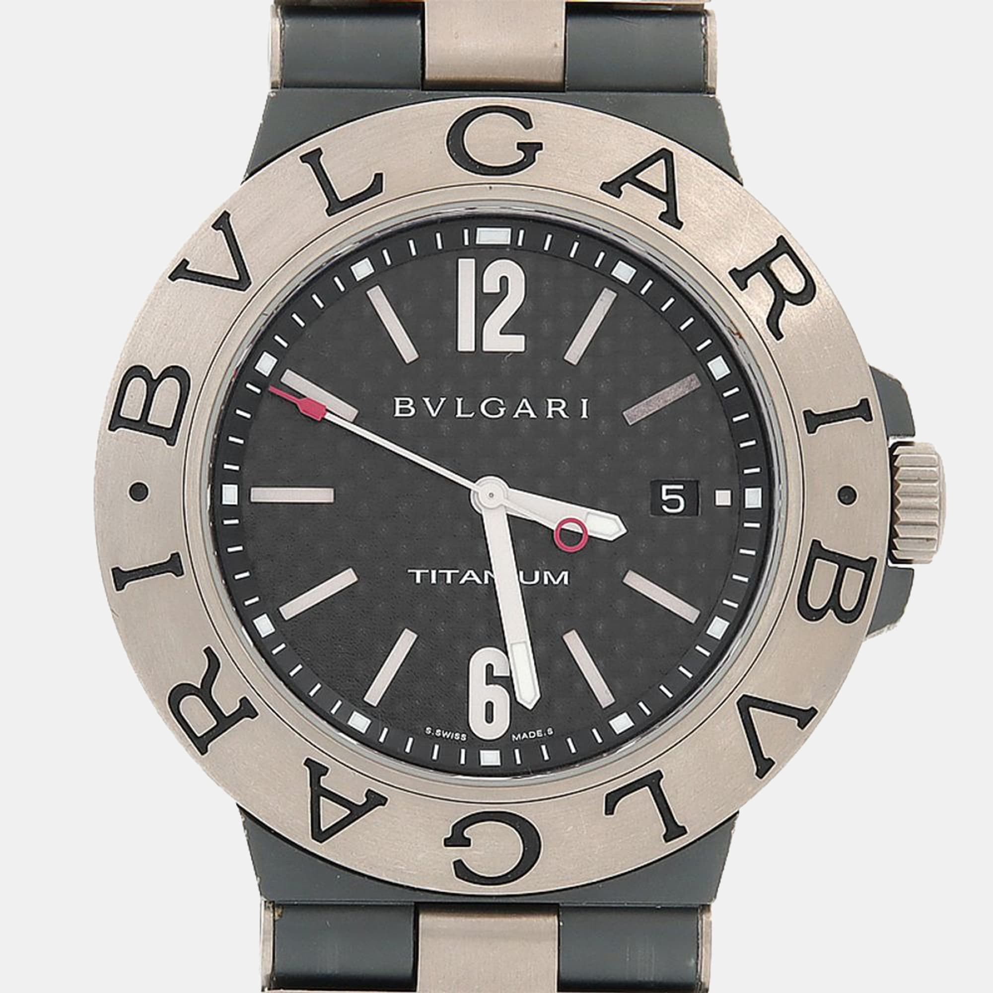 Bvlgari Diagono TI44TA Automatic Black Titanium Men's Wristwatch 44mm
