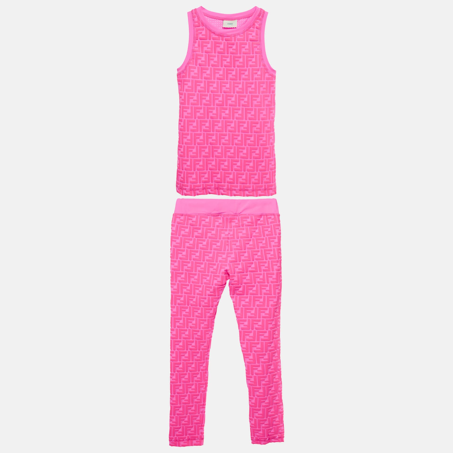 Fendi Kids Pink FF Print Jersey Top and Leggings Set 10Yrs