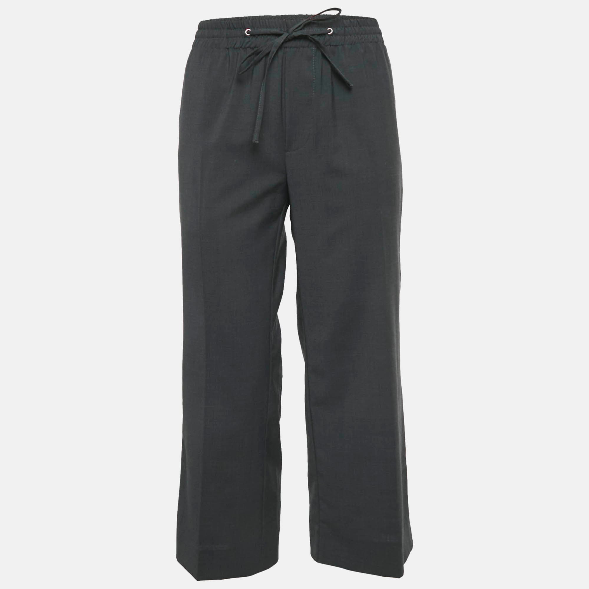 Miu Miu Black Wool blend Elastic Waist Pants S