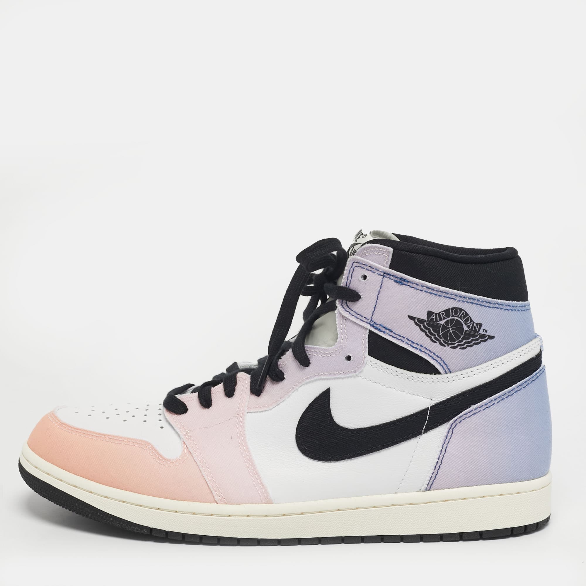 Air Jordans Jordan 1 Retro OG Skyline Size 45.5 Multicolor Canvas and Leather High Top Sneakers