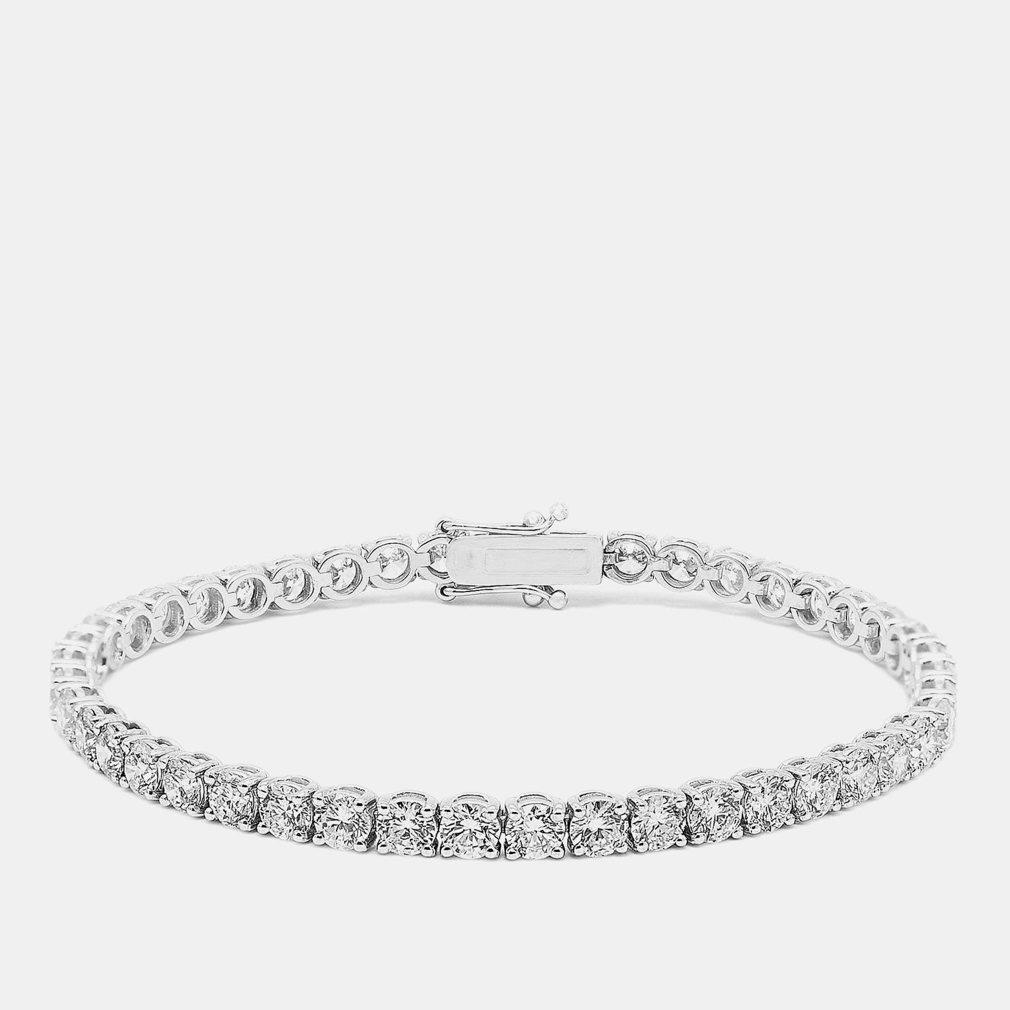 8 cts Round Lab Grown Diamonds 18k White Gold Bracelet