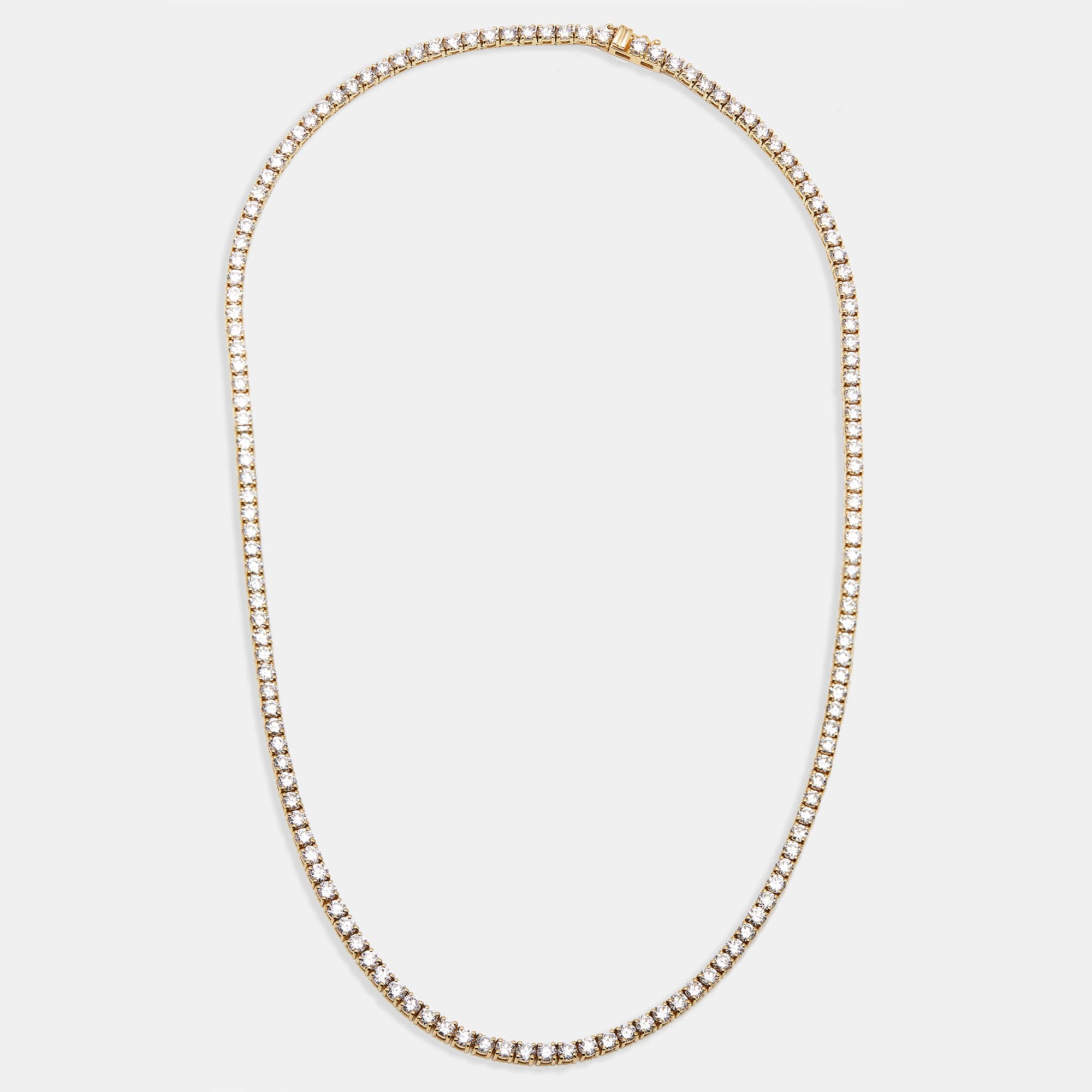11.9 cts Round Lab Grown Diamonds 18k Yellow Gold Necklace