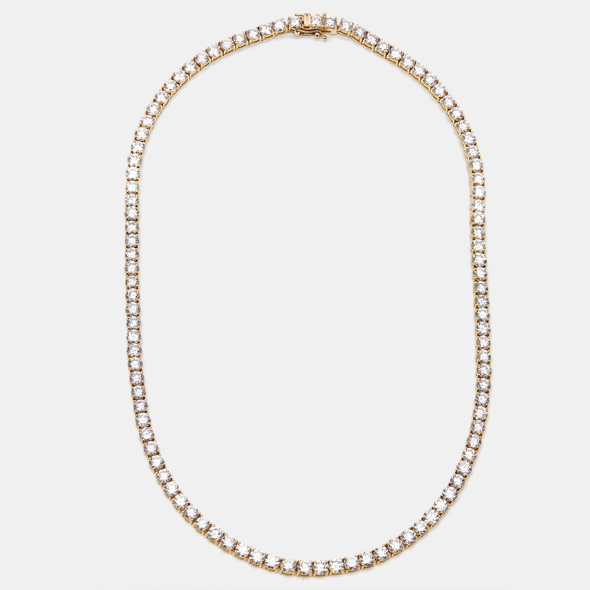 26 cts Round Lab Grown Diamonds 18k Yellow Gold Necklace