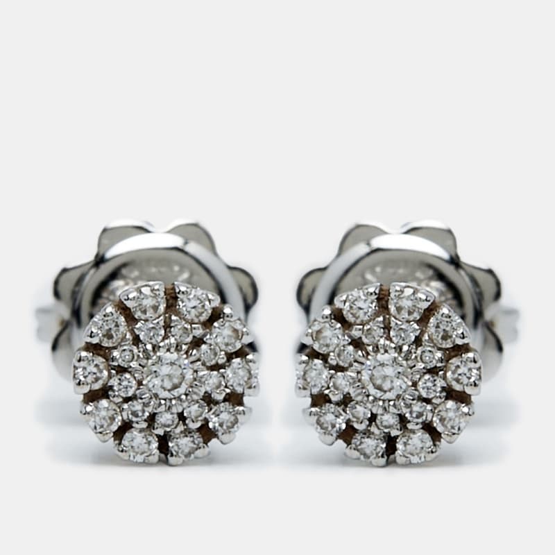 Damiani Margerita Diamonds 18k White Gold Earrings