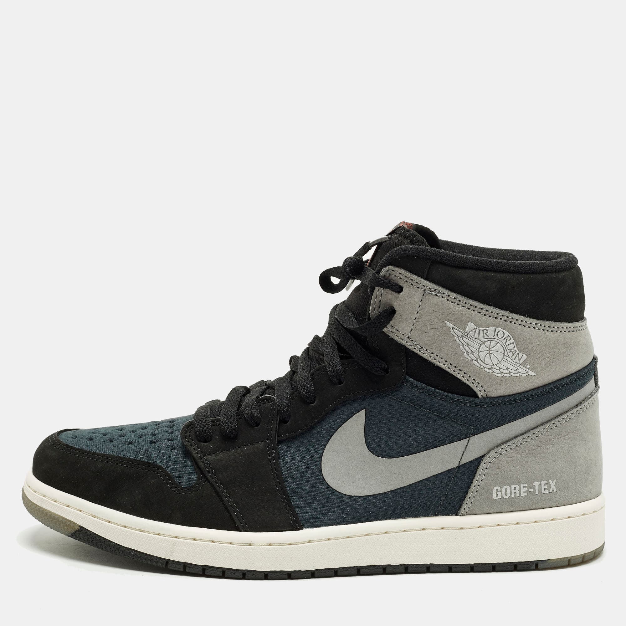 Air Jordans Jordan 1 Retro High Element Gore-Tex Black Particle Grey Size 45.5 Multicolor Fabric and Leather Sneakers