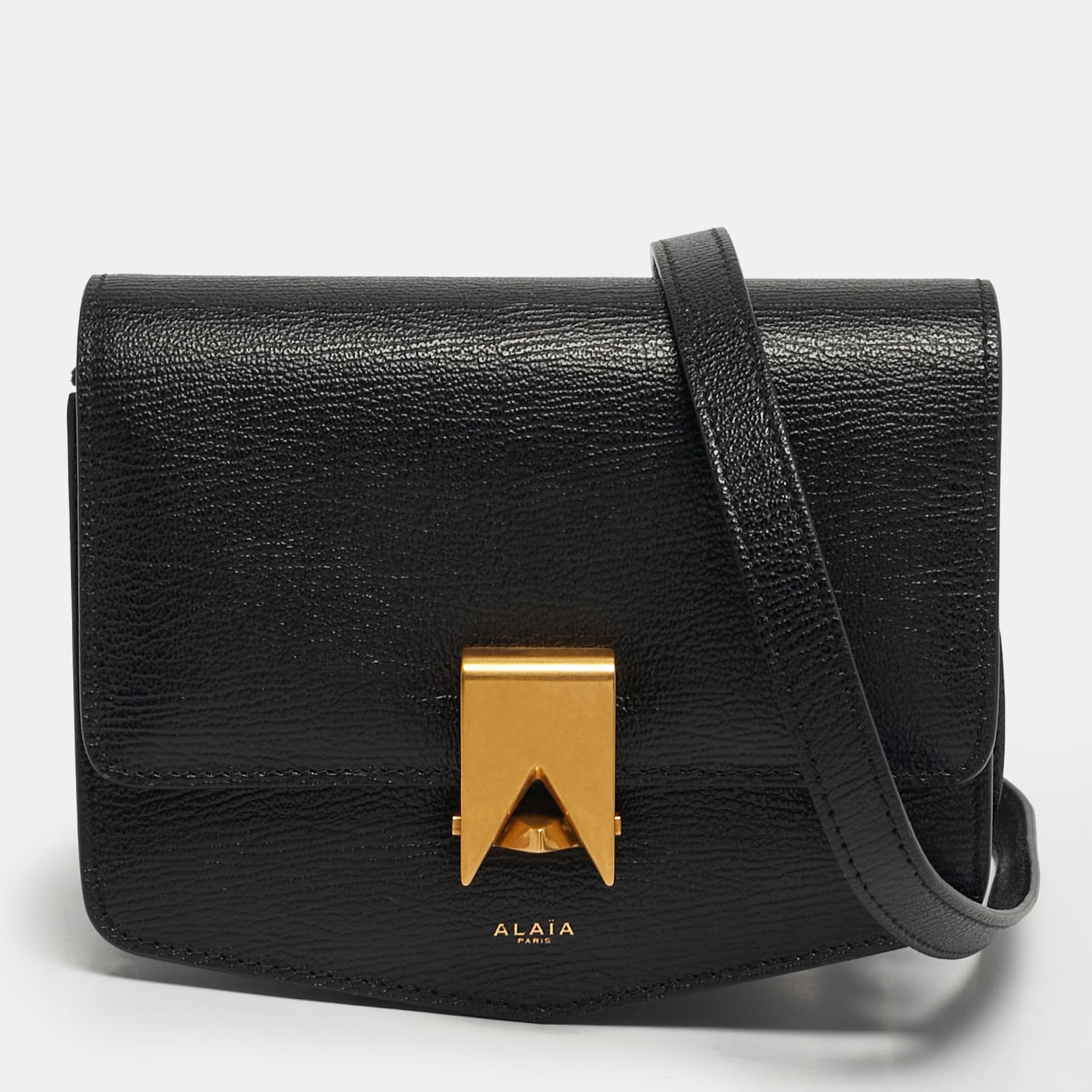 Alaia Le Papa Small Black Leather Shoulder Bag