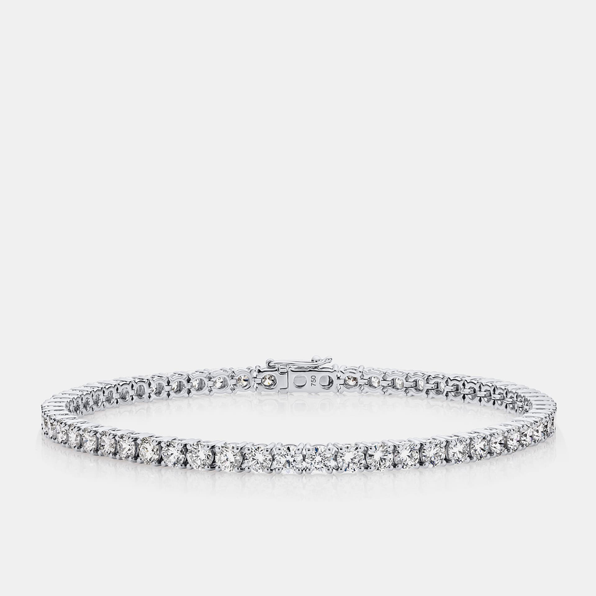 7.20 cts Round Brilliant Cut Lab Grown Diamonds 18k White Gold Tennis Bracelet
