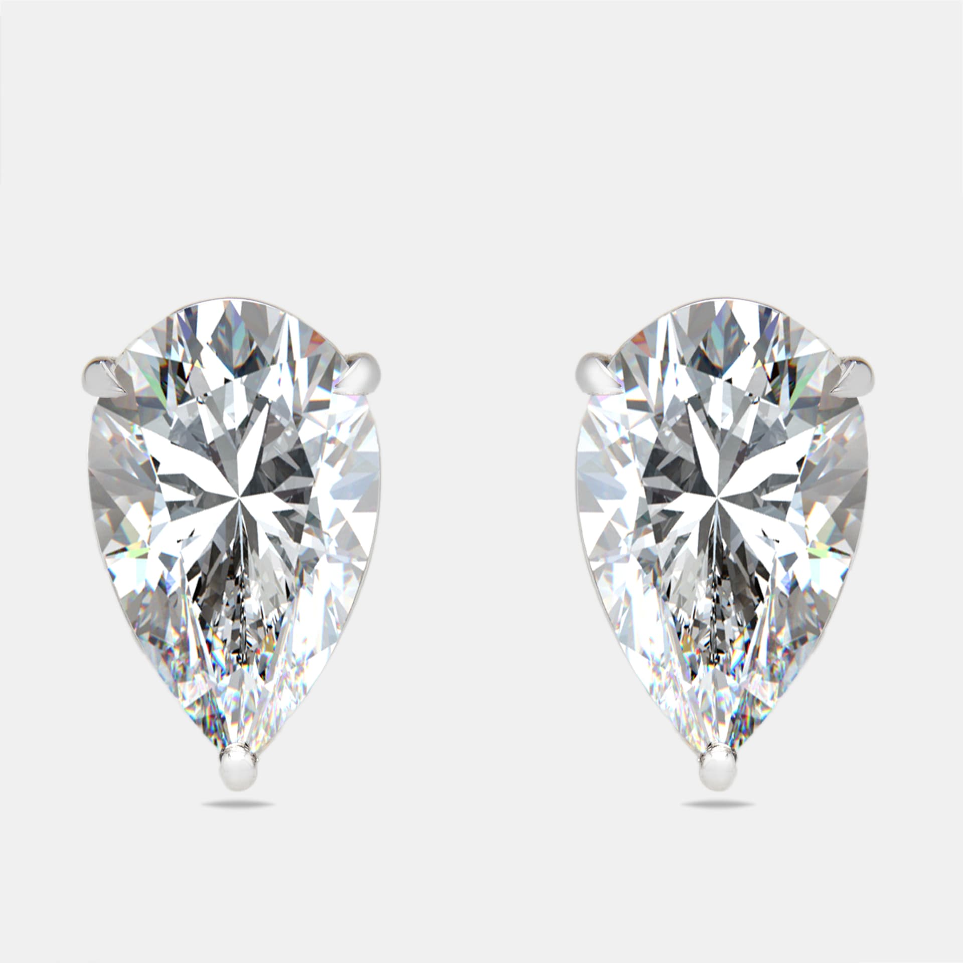 6.00 cts Pear Brilliant Cut 18k White Gold Stud Earrings