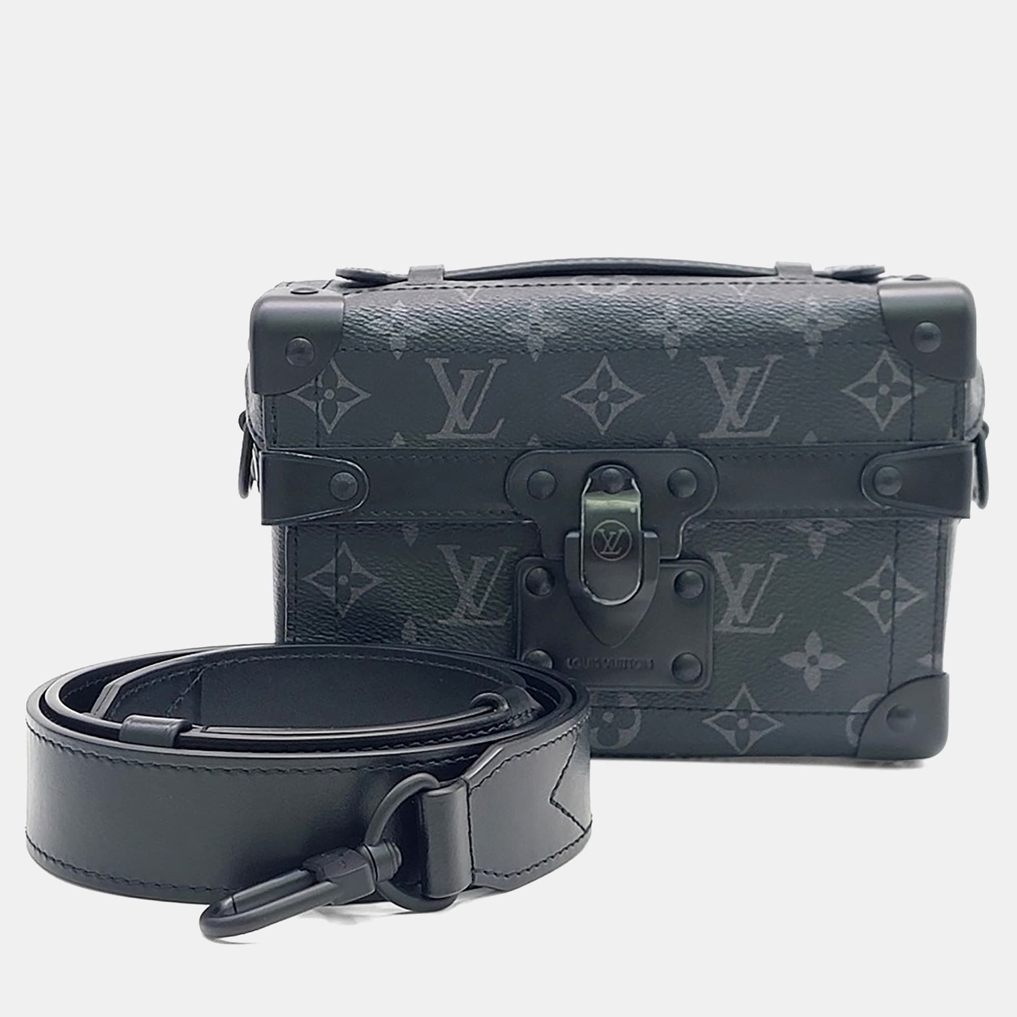 Louis Vuitton Black Leather and PVC Eclipse Soul Trunk Bag
