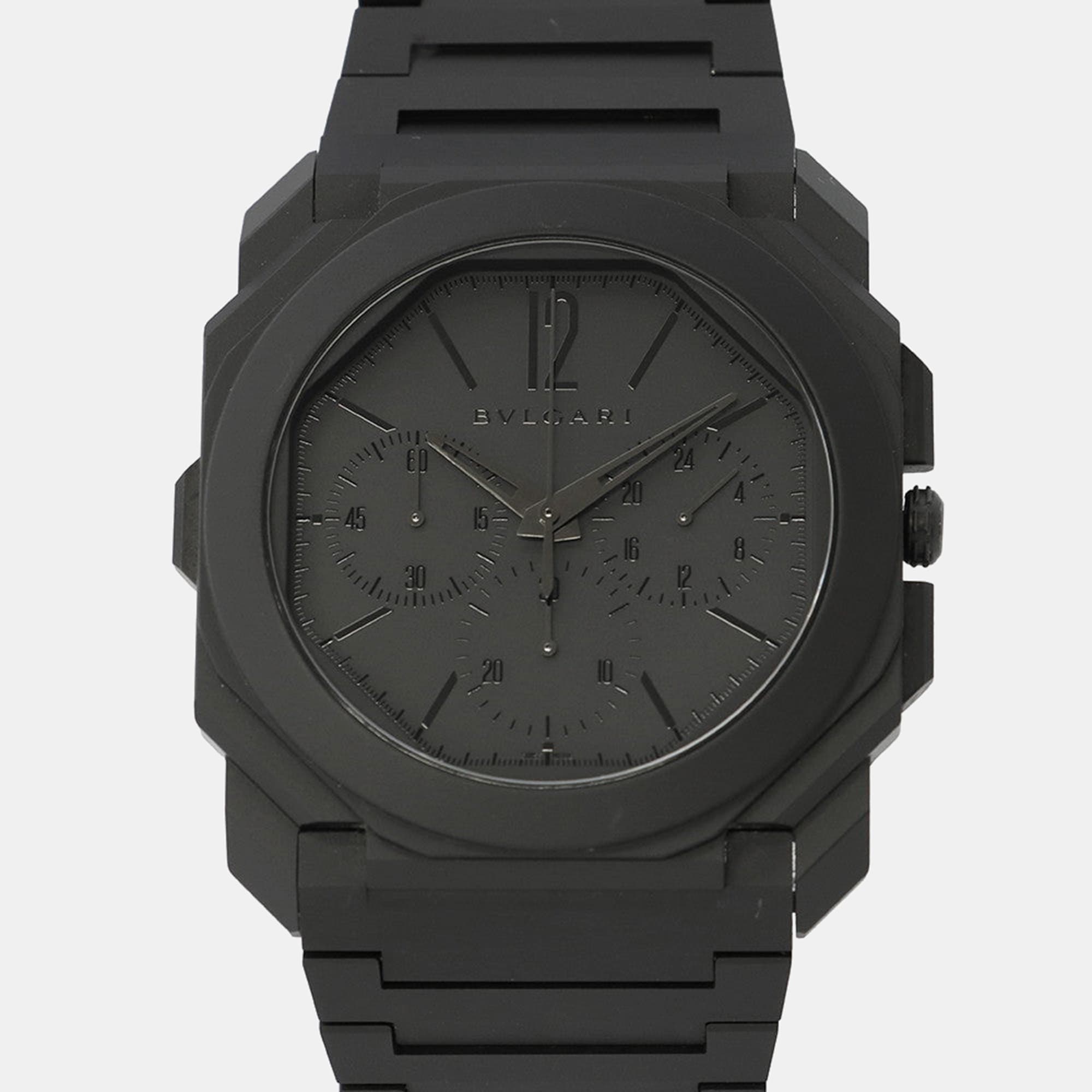 Bvlgari Octo Finissimo 103278 Automatic Black Ceramic Men's Wristwatch 43 mm