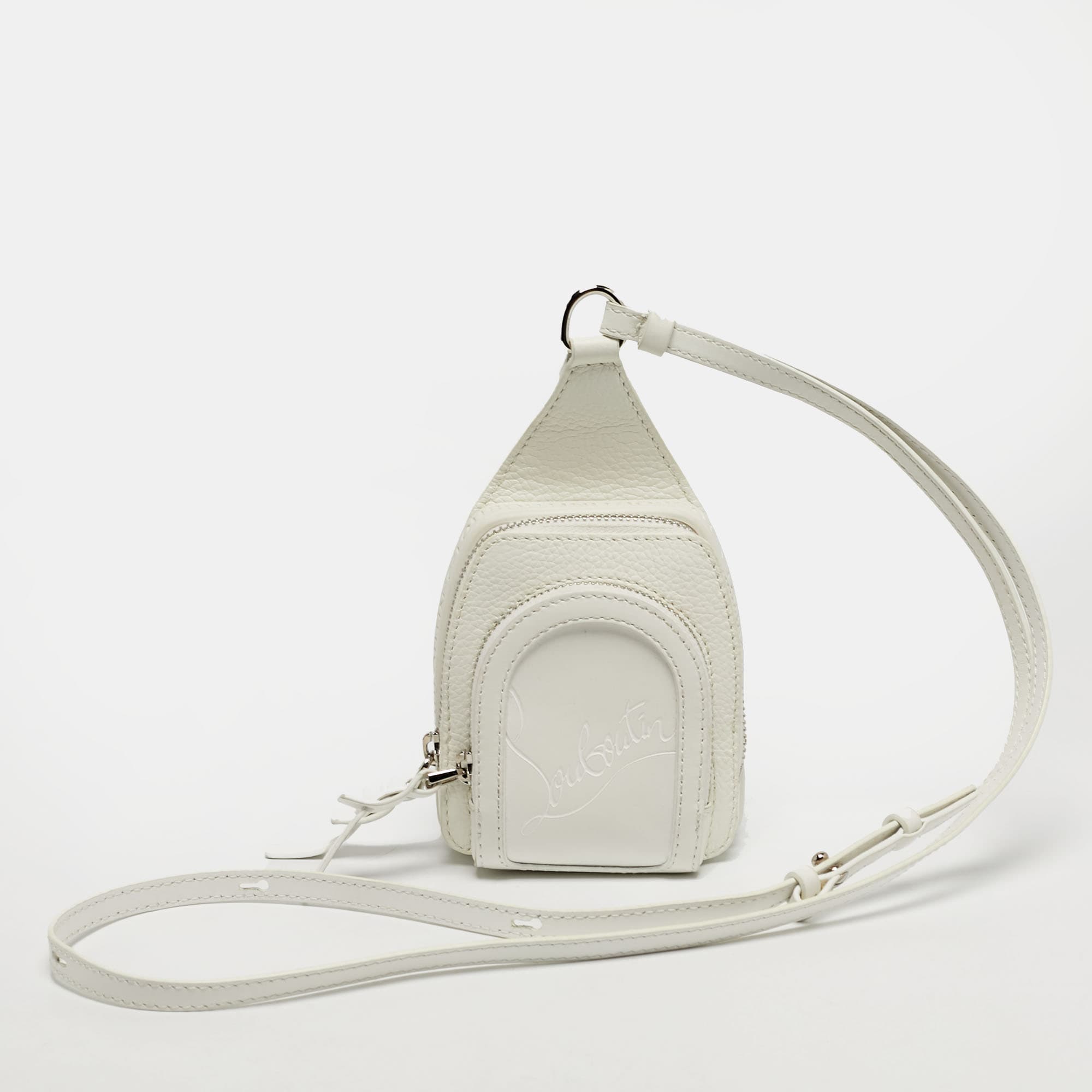 Christian Louboutin Loubifunk Mini White Leather Crossbody Bag