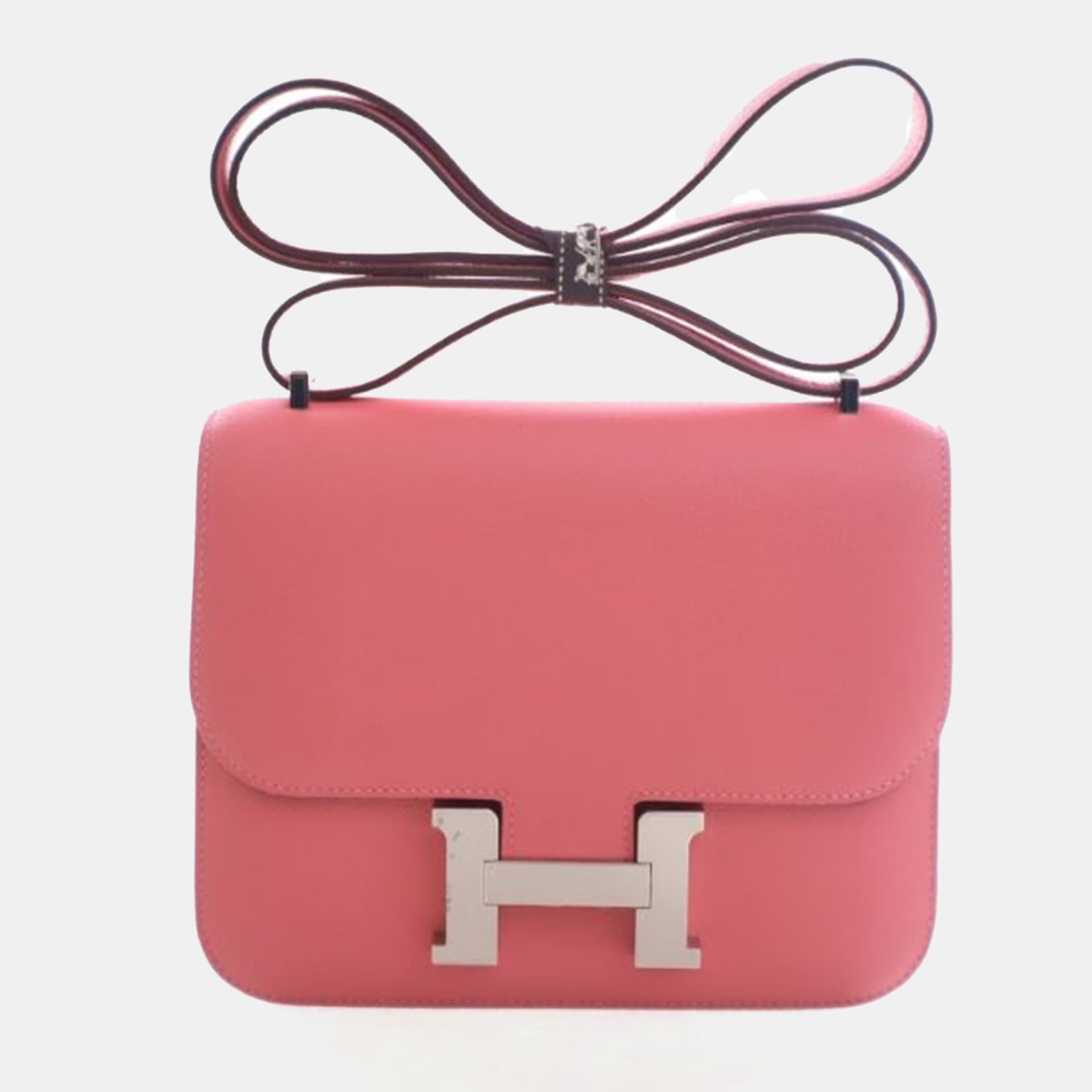Hermes Constance 18 Pink Evercolor Calfskin Leather Shoulder Bag