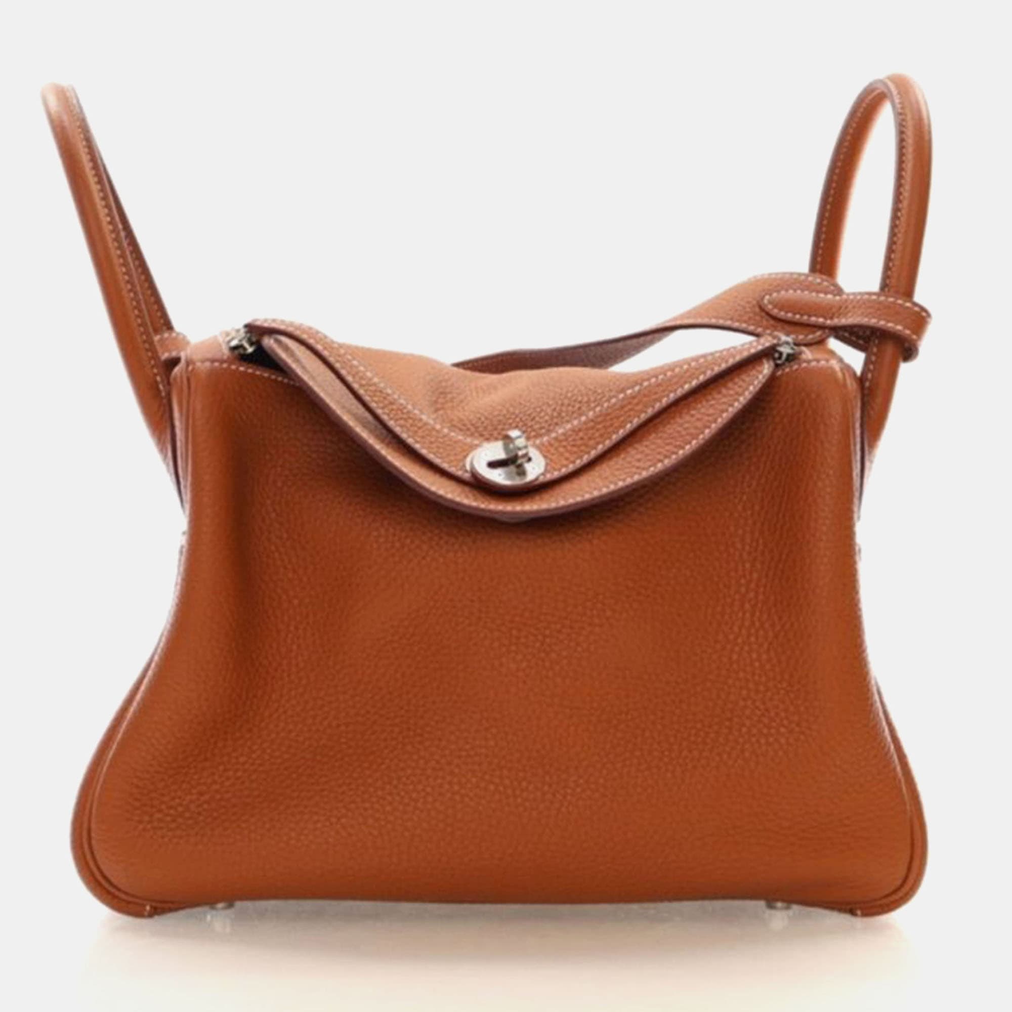 Hermes Lindy 26 Gold Taurillon Cl&eacute;mence Leather Shoulder Bag