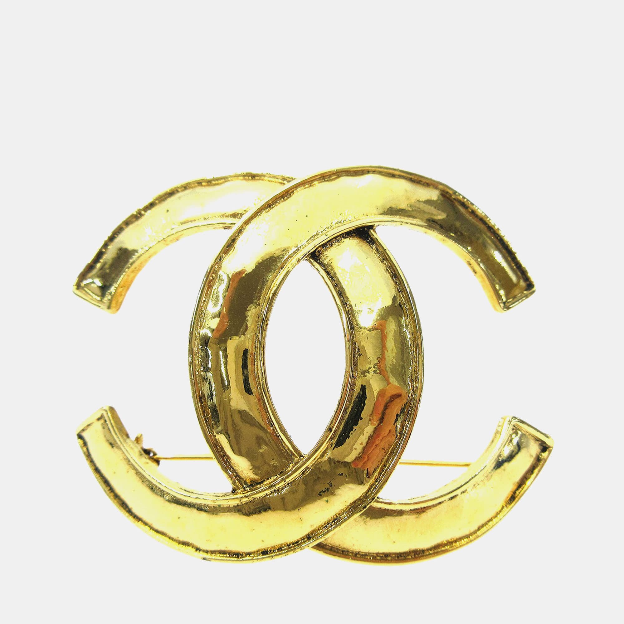 Chanel Cc Brooch Pin Gold