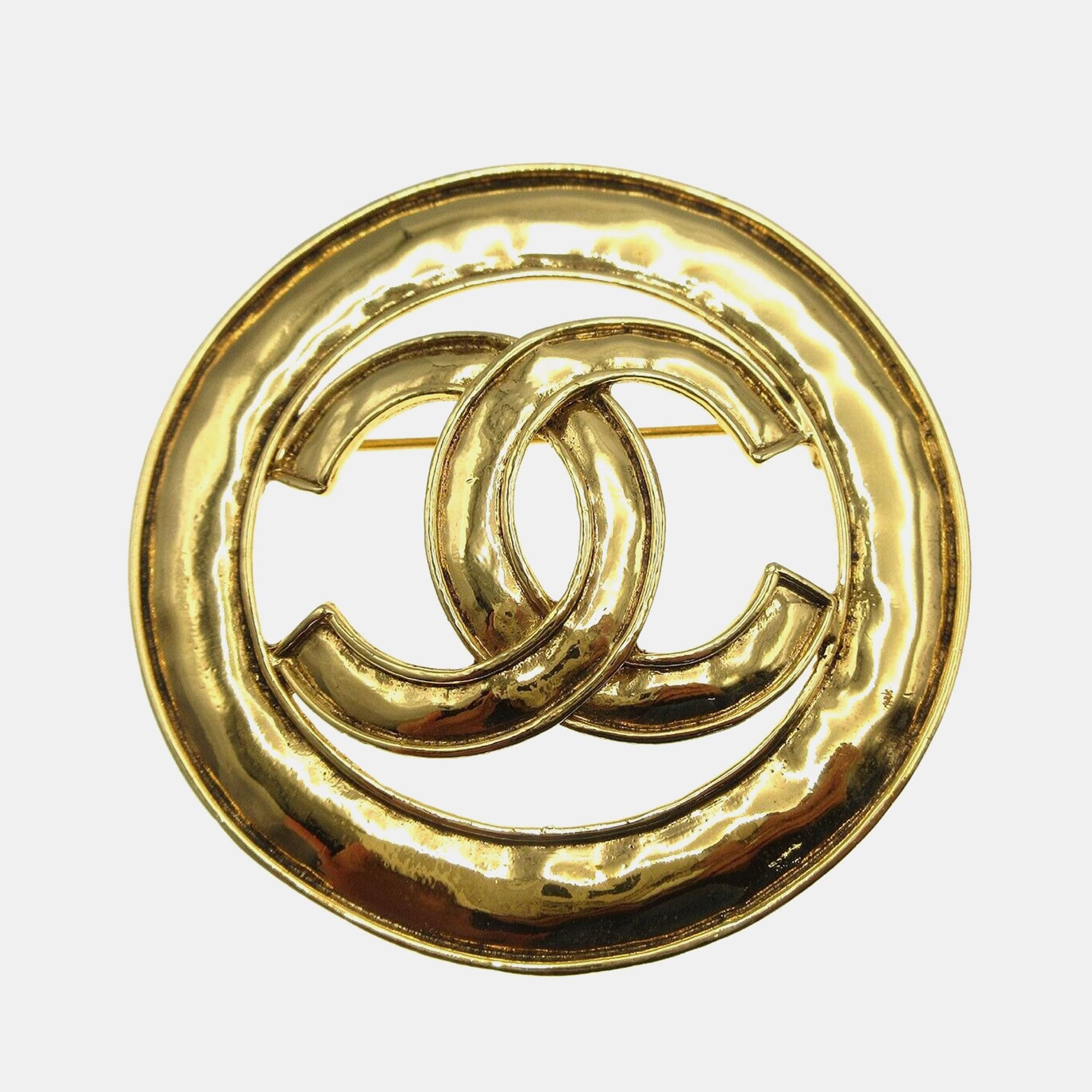 Chanel Medallion Brooch Pin Gold