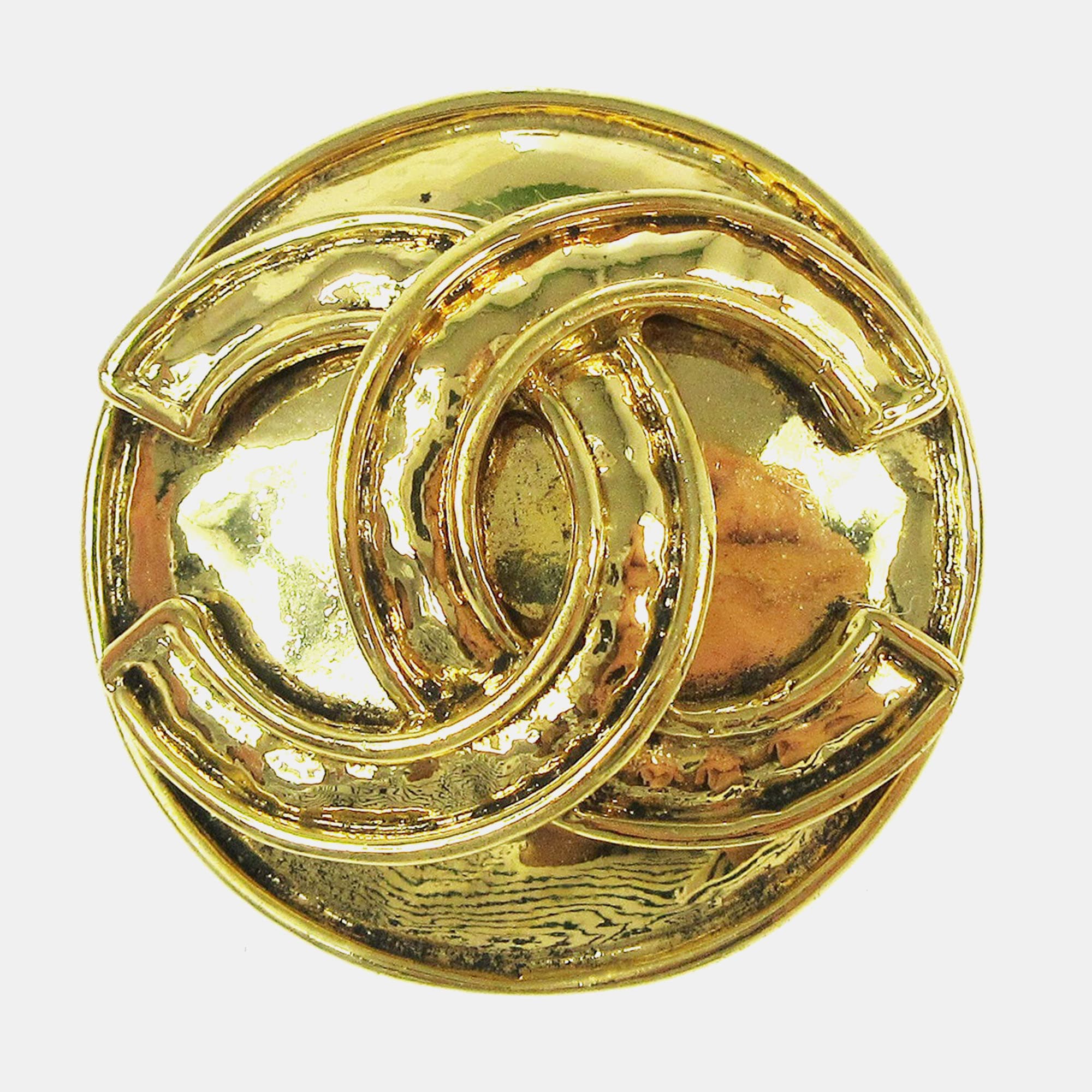 Chanel Medallion Brooch Pin Gold