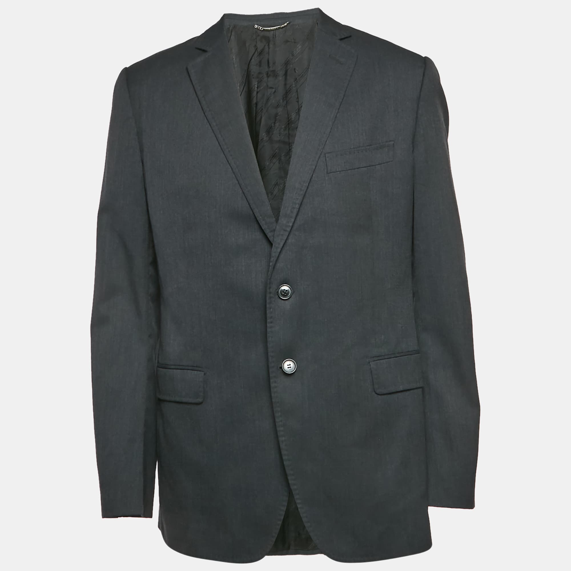 Dolce & Gabbana Black Wool Single Breasted Blazer XXL