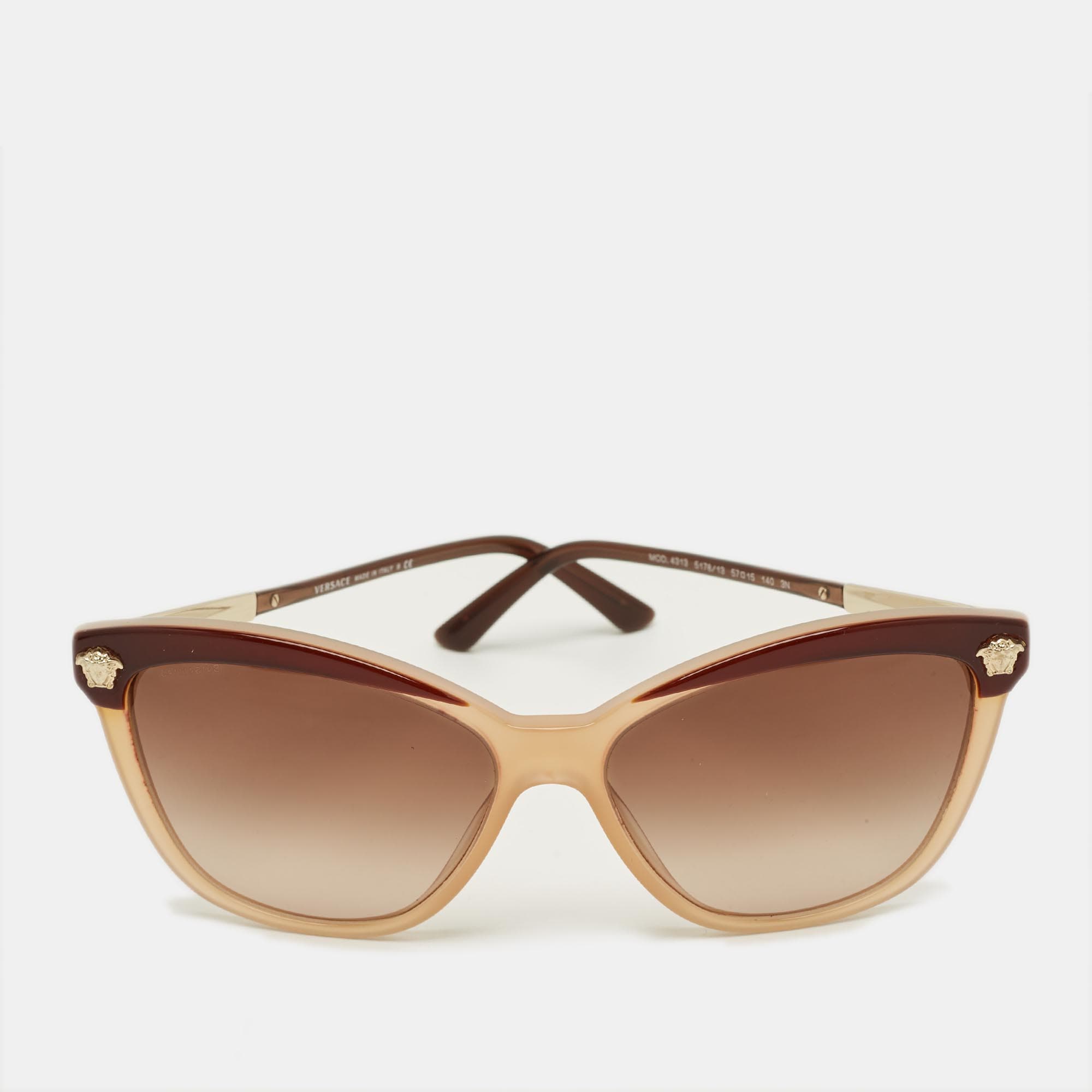 Versace Brown Gradient MOD 4313 Medusa Cat Eye Sunglasses
