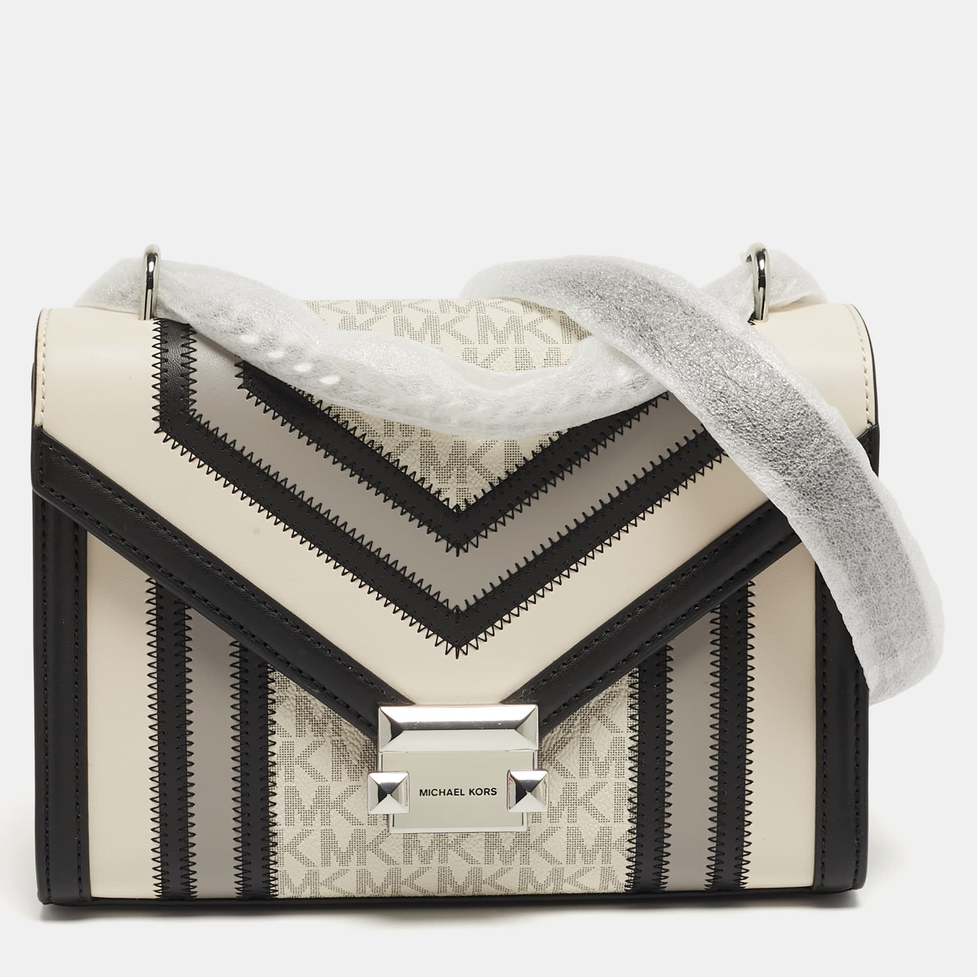 Michael Kors Whitney Medium Multicolor Coated Canvas and Faux Leather Shoulder Bag