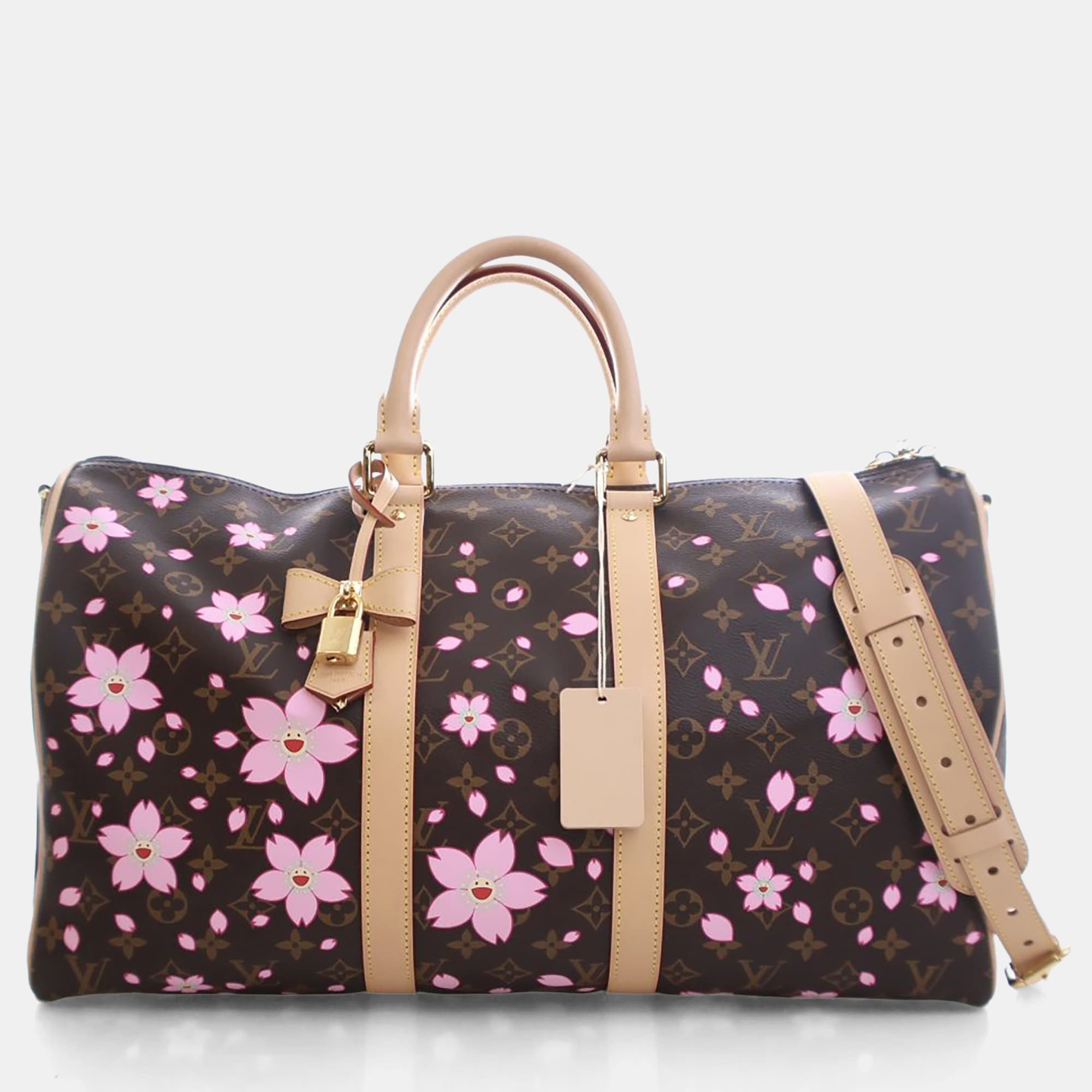 Louis Vuitton x Takashi Murakami Monogram Keepall Bandouliere 45 Multicolor Canvas Duffel Bag