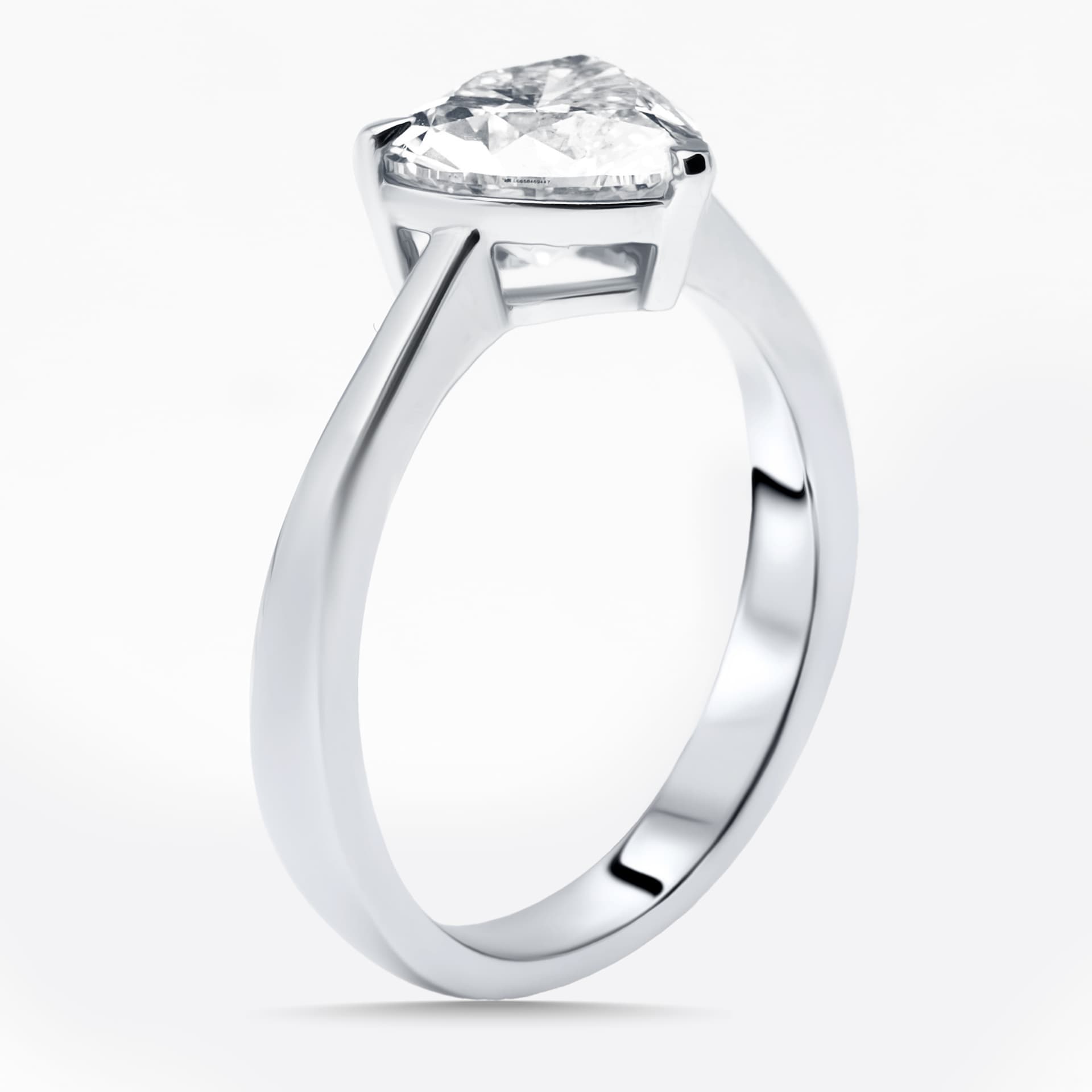 2.06 cts Heart Lab Grown Diamond 18K White Gold Ring Size 54