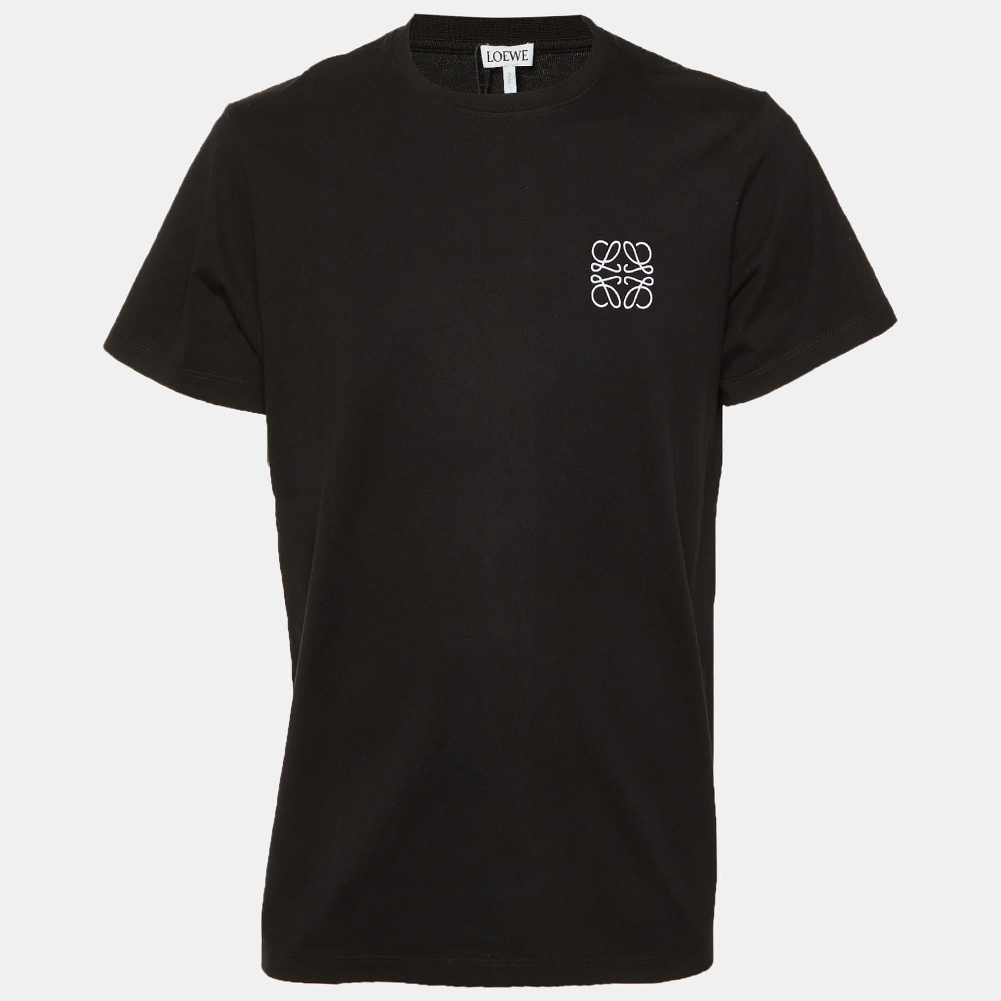 Loewe Black Cotton Anagram Embroidered Regular Fit T-Shirt S