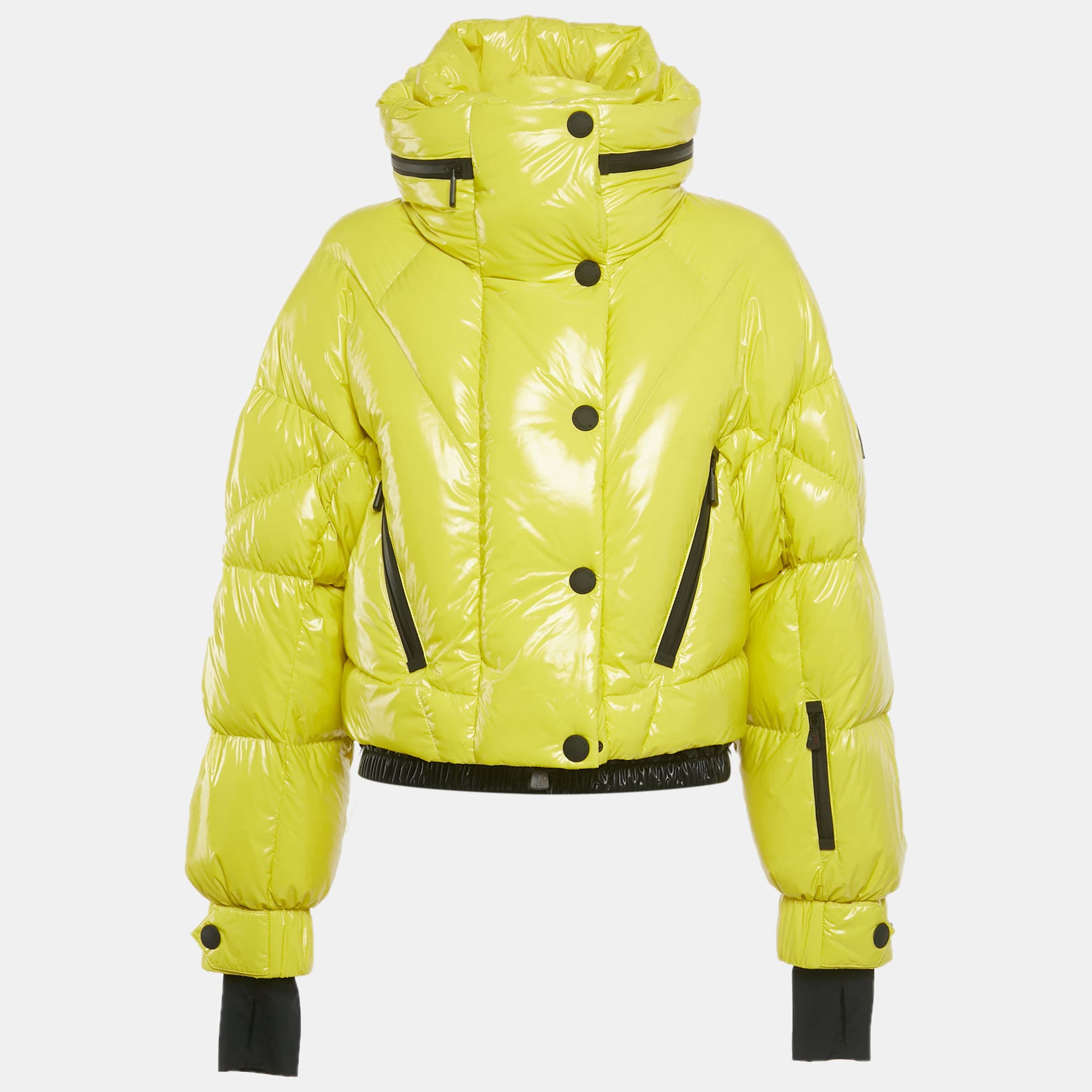 Moncler Grenoble Yellow Nylon Down Ski Jacket M