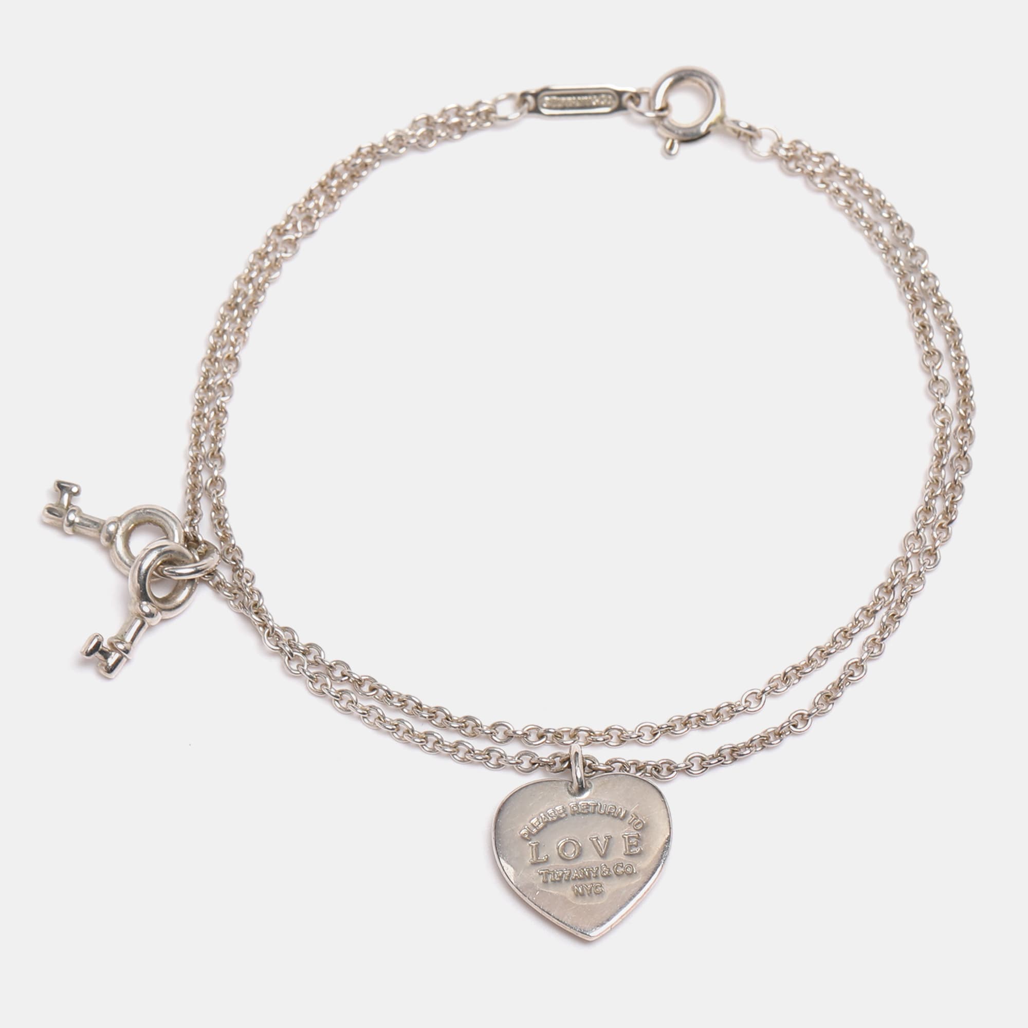 Tiffany & Co. Return To Tiffany Love Heart Tag Key Sterling Silver Bracelet