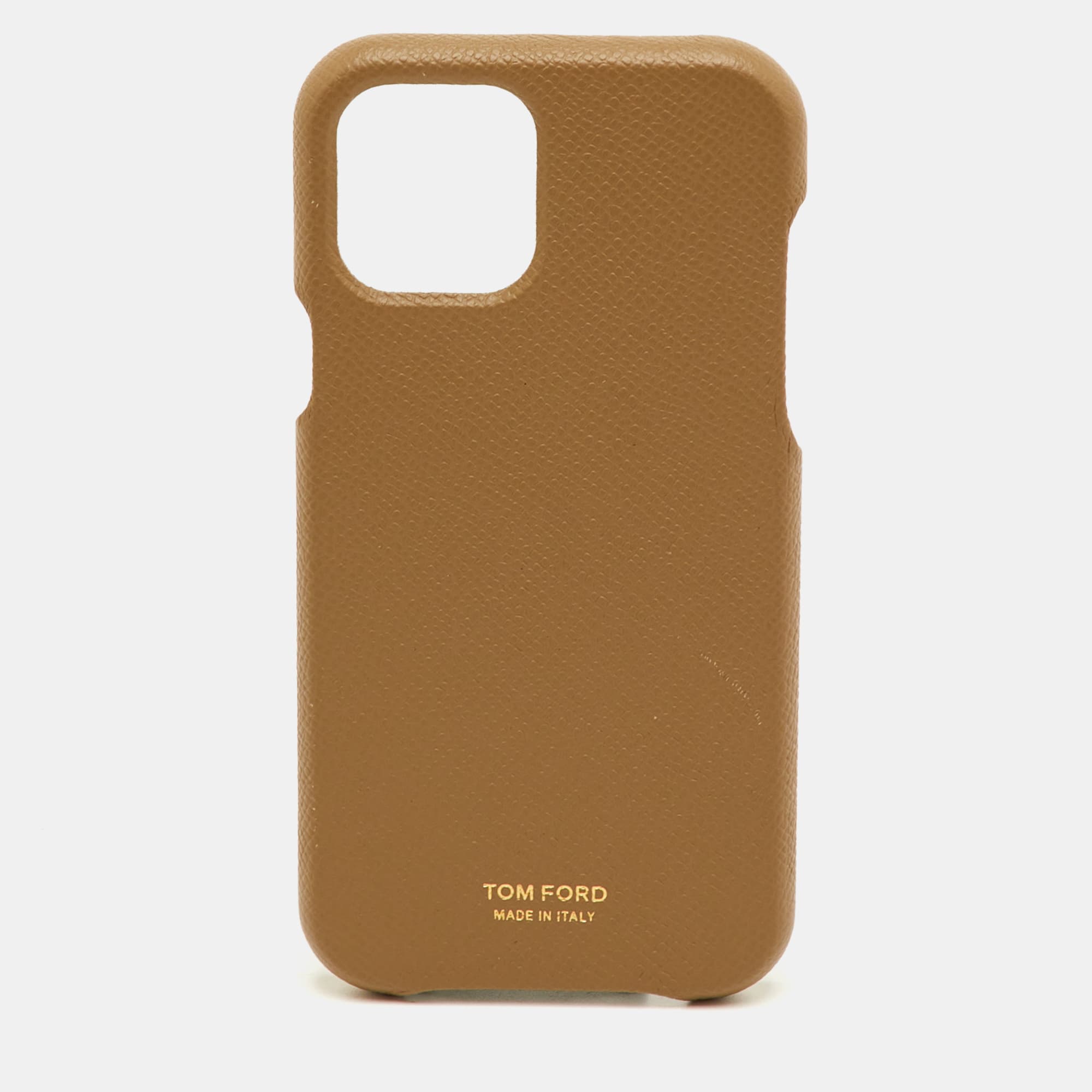 Tom Ford Sand Brown Leather iPhone 12 Pro Phone Cover