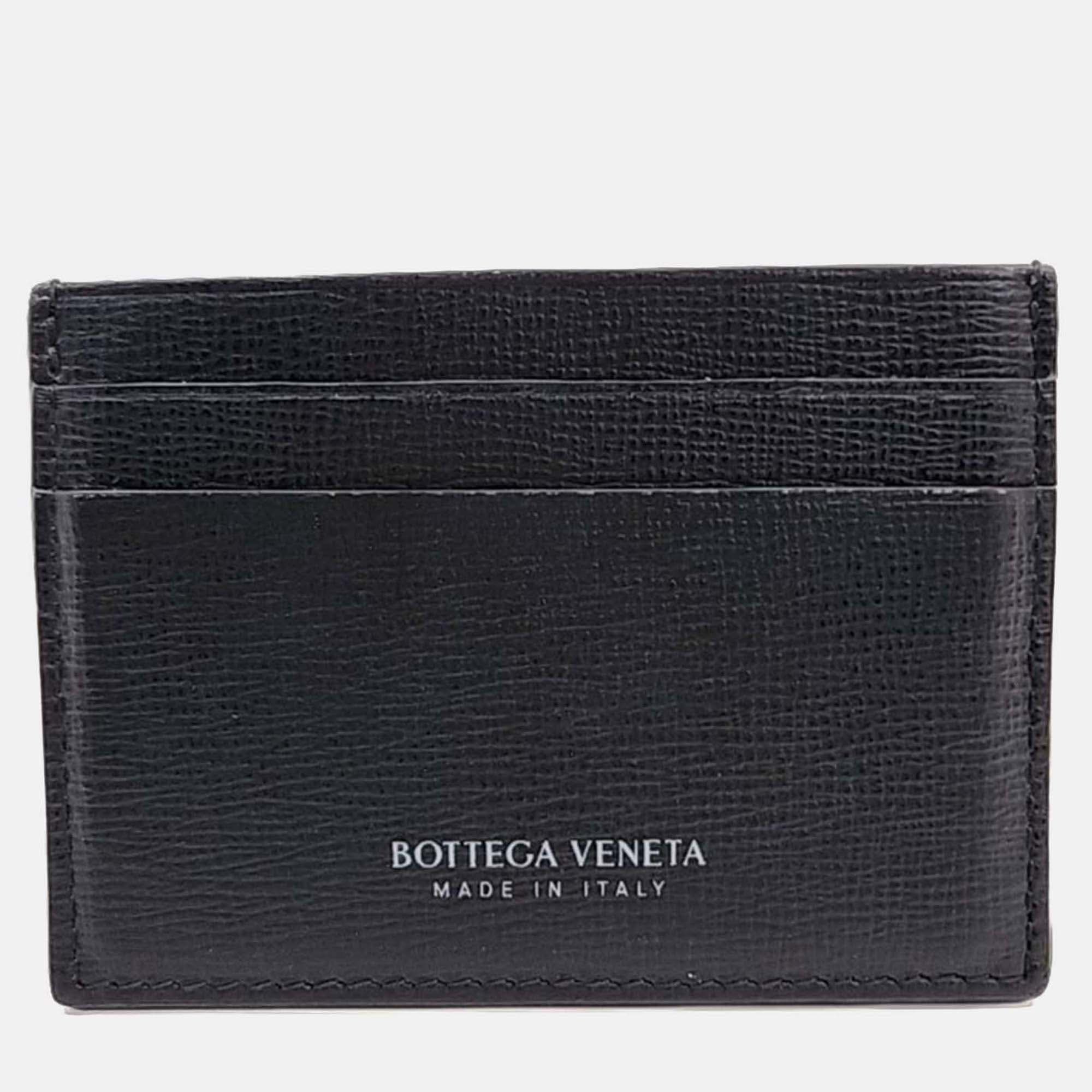 Bottega Veneta Black Leather Card Wallet