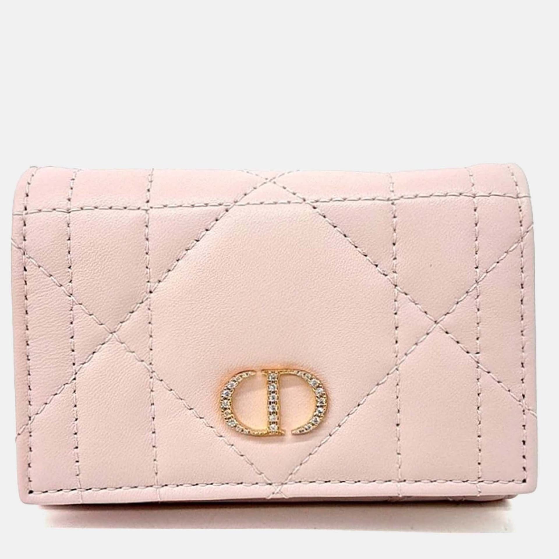 Dior Leather Caro Glycine Card Holder