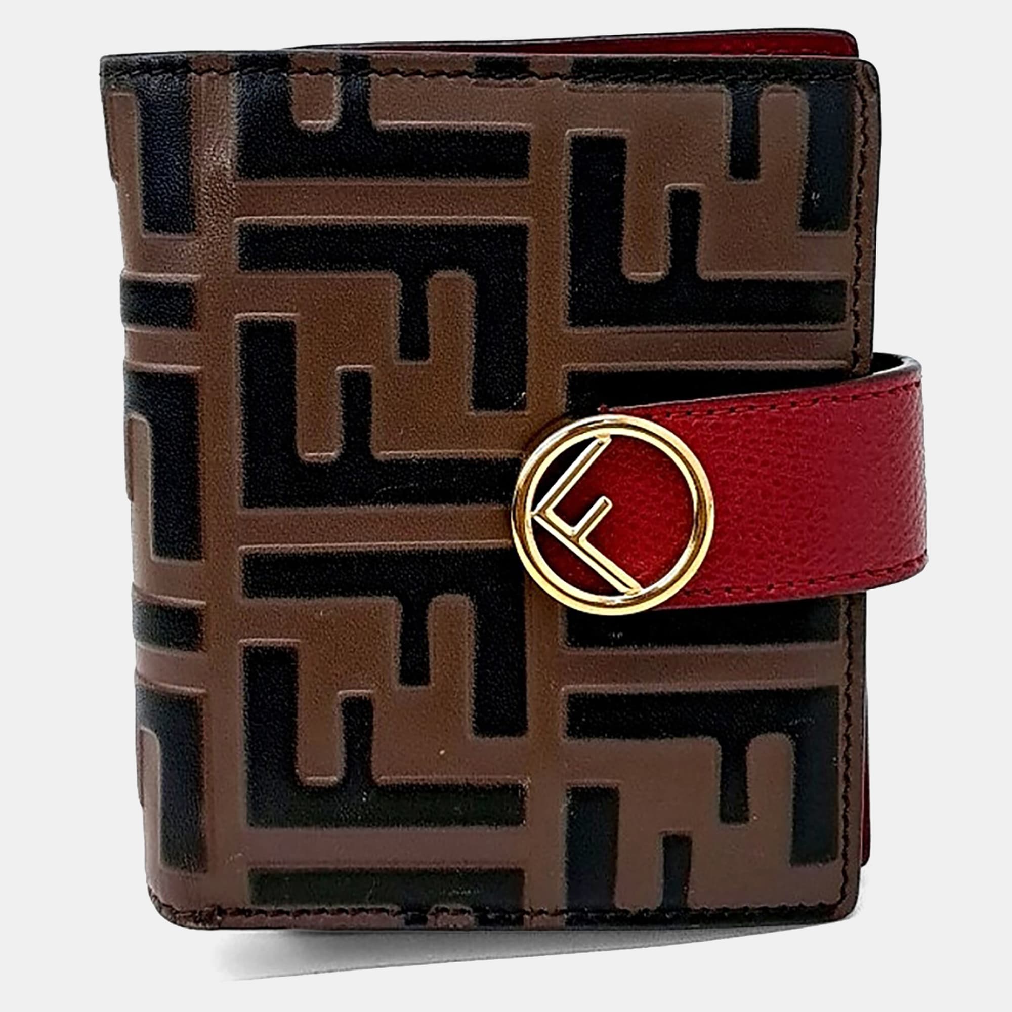 Fendi Brown Leather Half Wallet