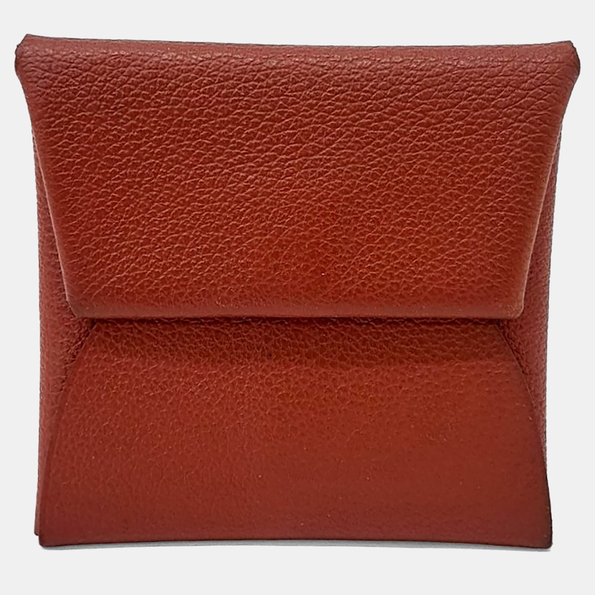 Hermes Red Leather Bastiat Coin Purse
