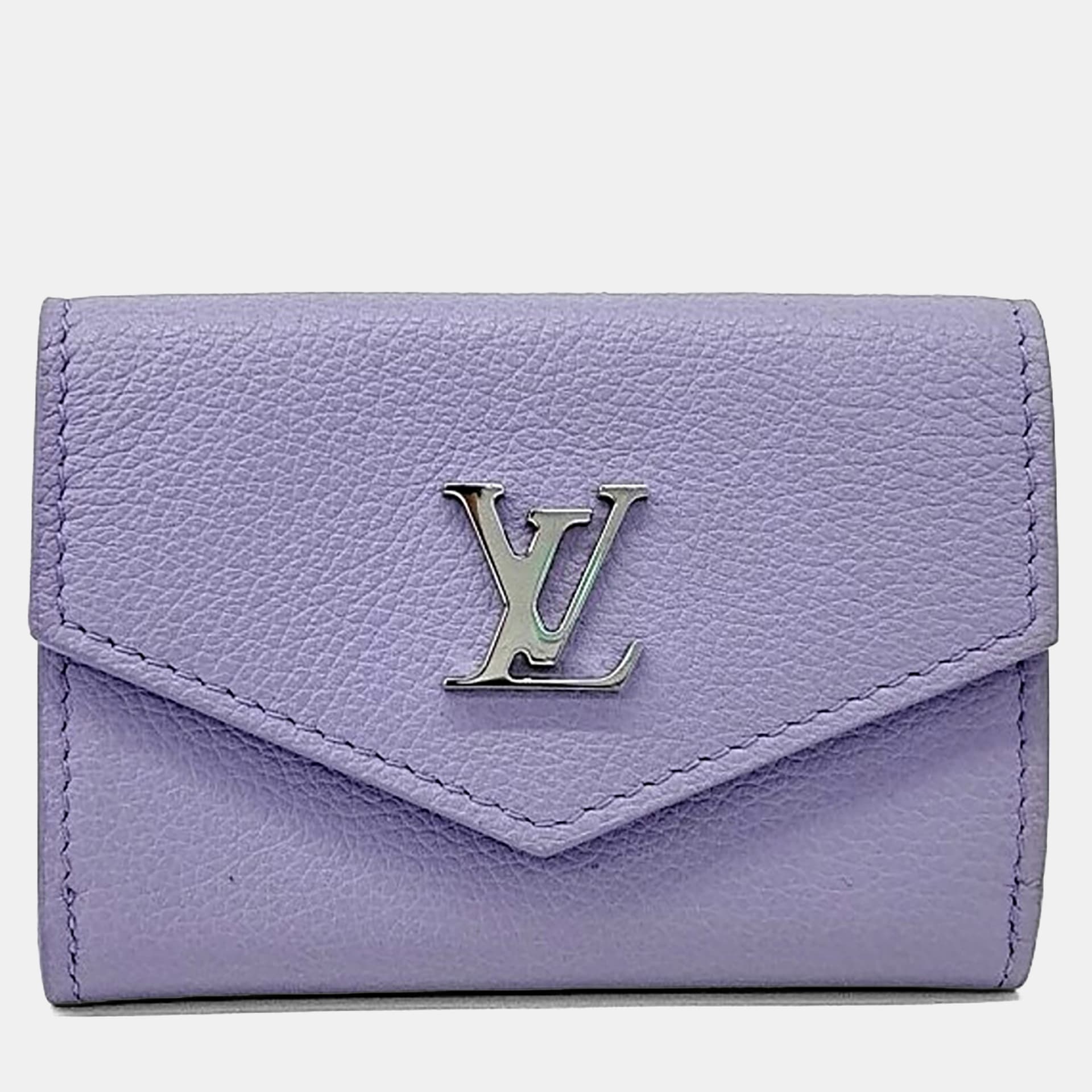 Louis Vuitton Lockmini Wallet Purple Grained Calfskin Leather Wallet Bag