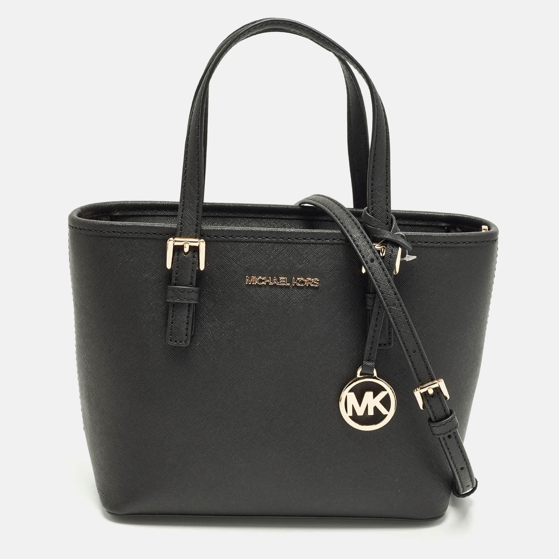 Michael Kors Jet Set Travel Extra Small Black Leather Tote