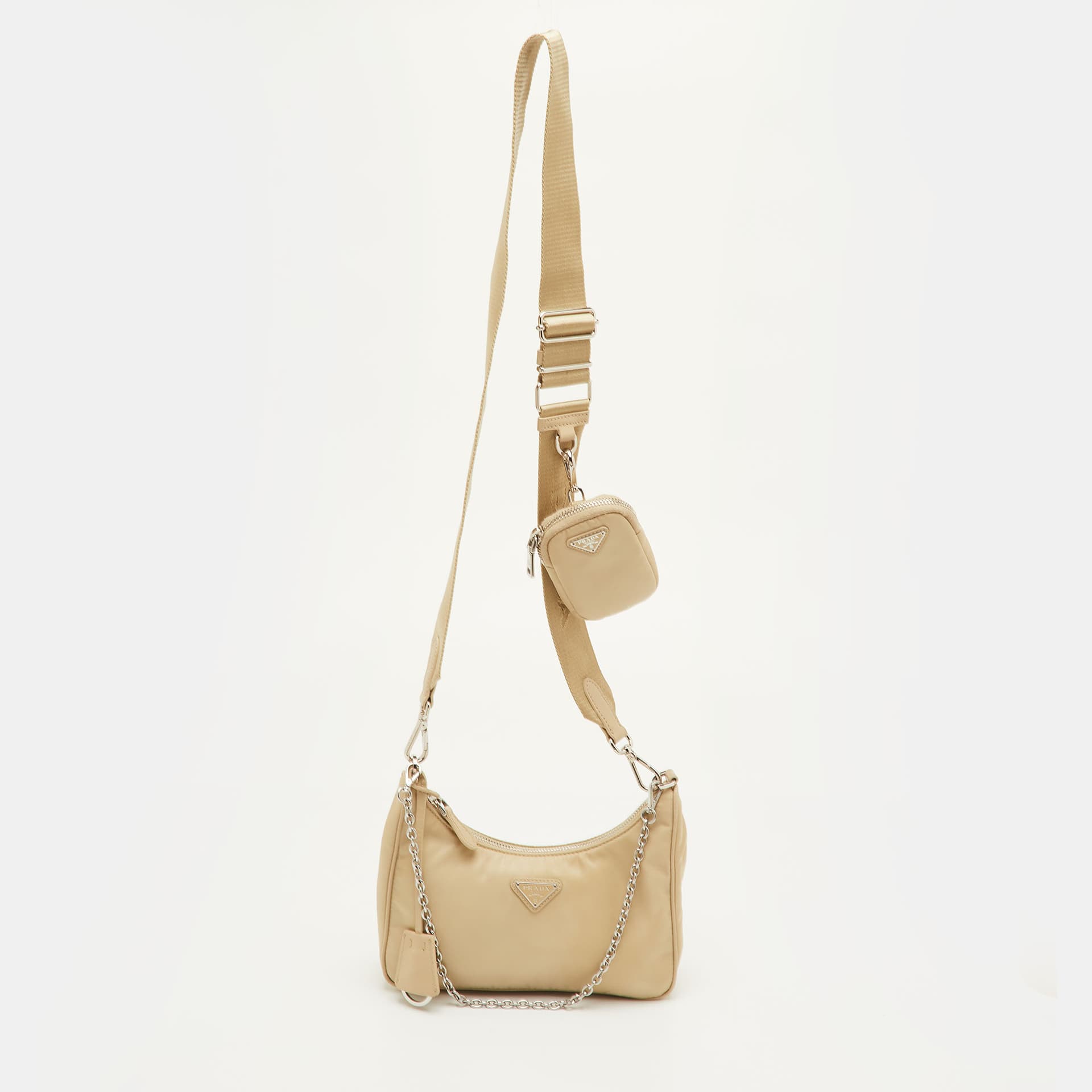 Prada Re-Edition 2005 Desert Beige Tessuto Nylon Shoulder Bag