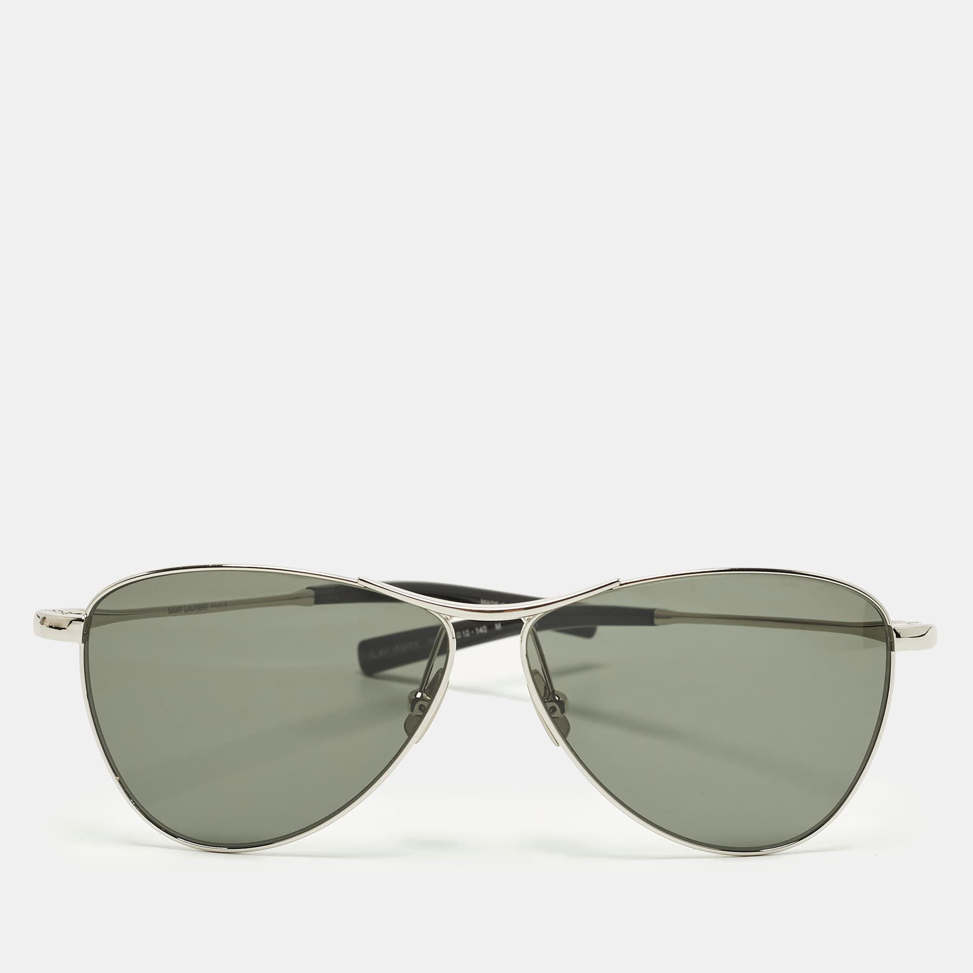 Saint Laurent Black/Silver Tone SL 831 Vesper Aviator Sunglasses