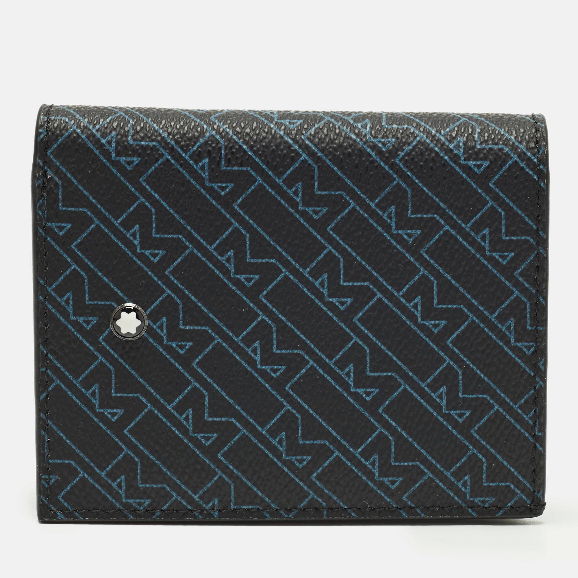 Montblanc Black/Blue M Gram Coated Canvas Bifold Wallet