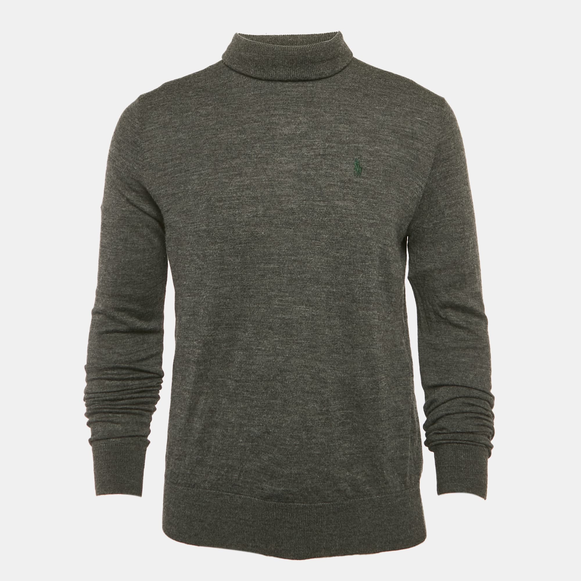 Polo Ralph Lauren Grey Merino Wool Turtle Knit Sweater L