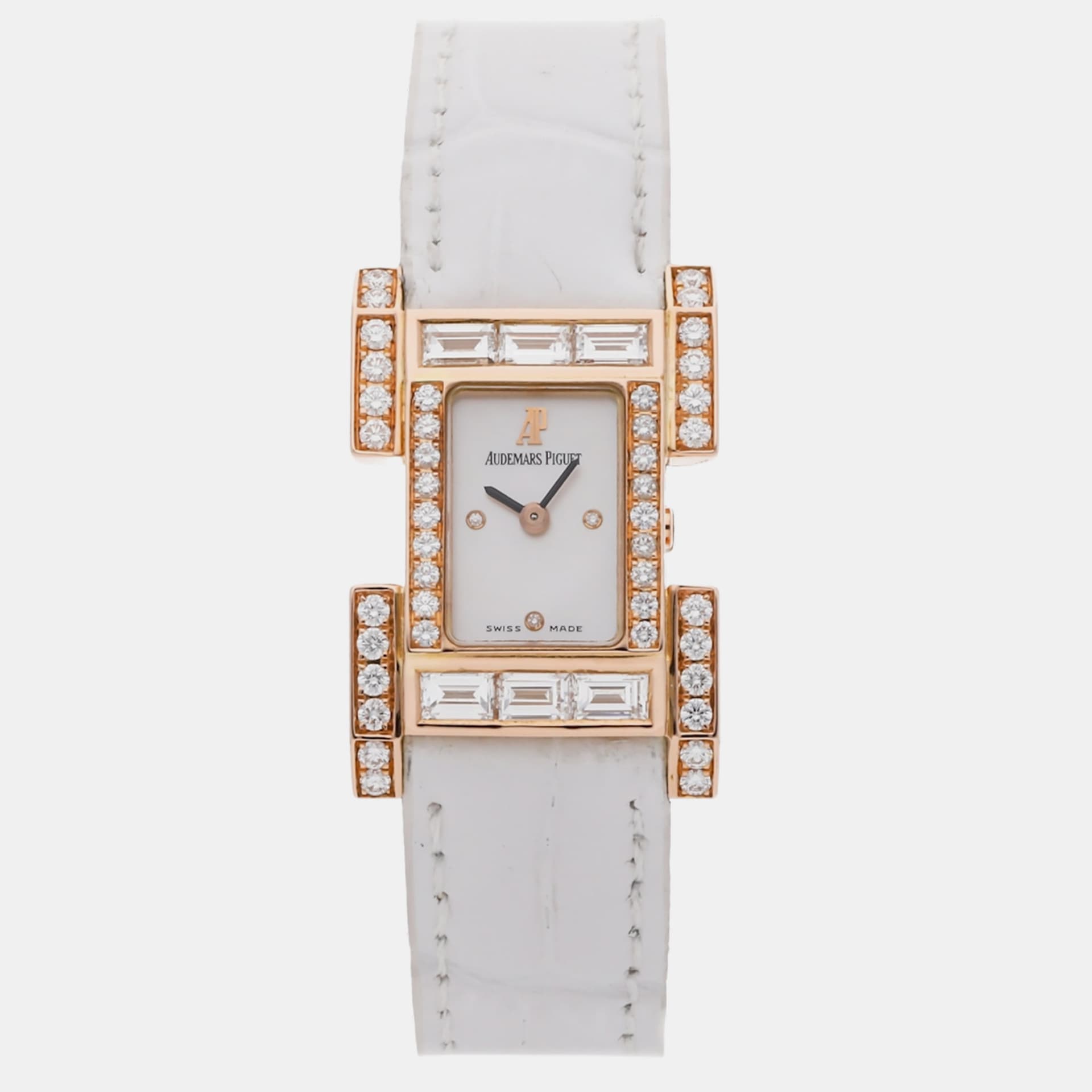 Audemars Piguet Vintage 67513OR.Z.0010LZ.01 Quartz Ivory Dial 18k Rose Gold Women's Wristwatch 19mm