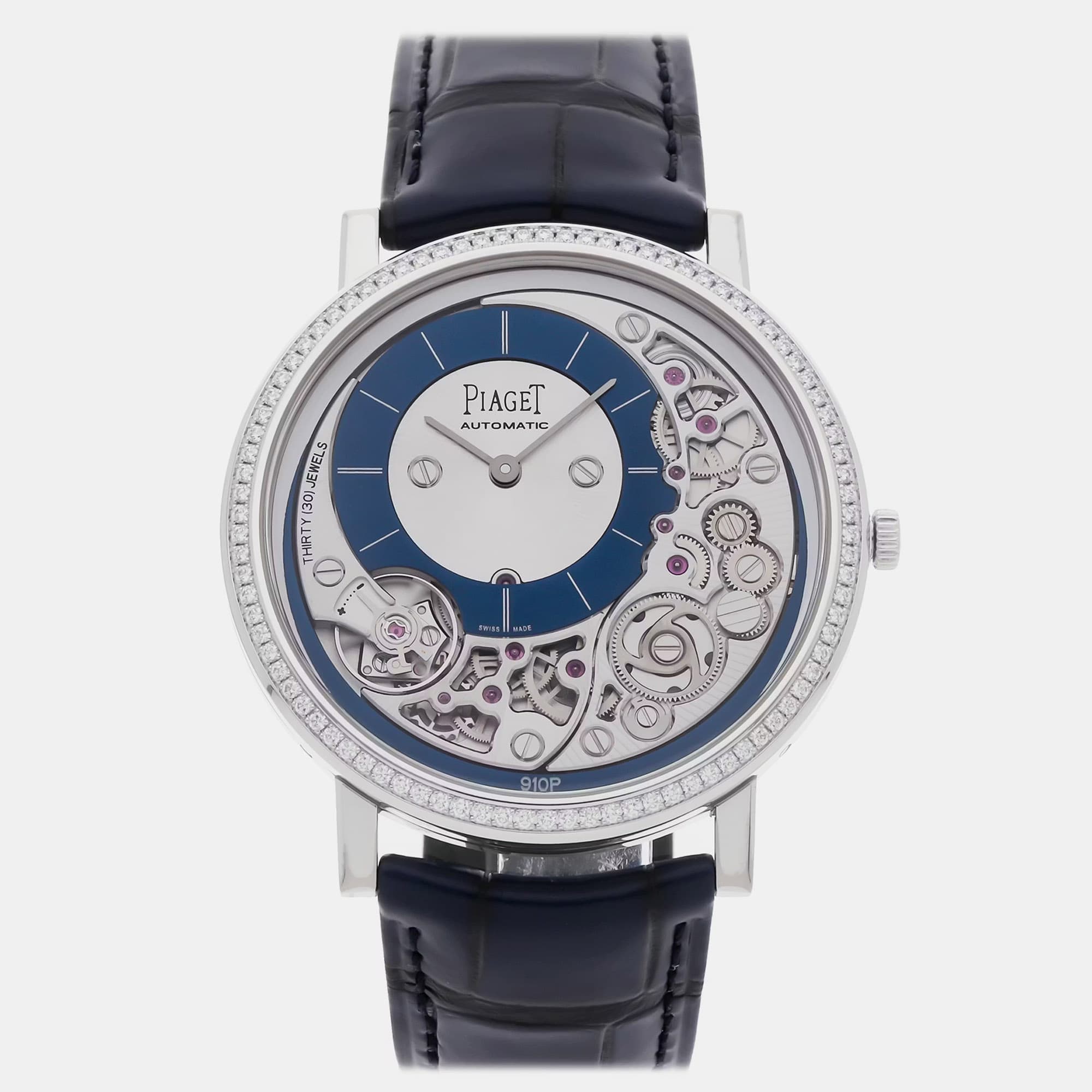 Piaget Altiplano Ultimate G0A45121 Automatic Blue Dial 18k White Gold Men's Wristwatch 41mm