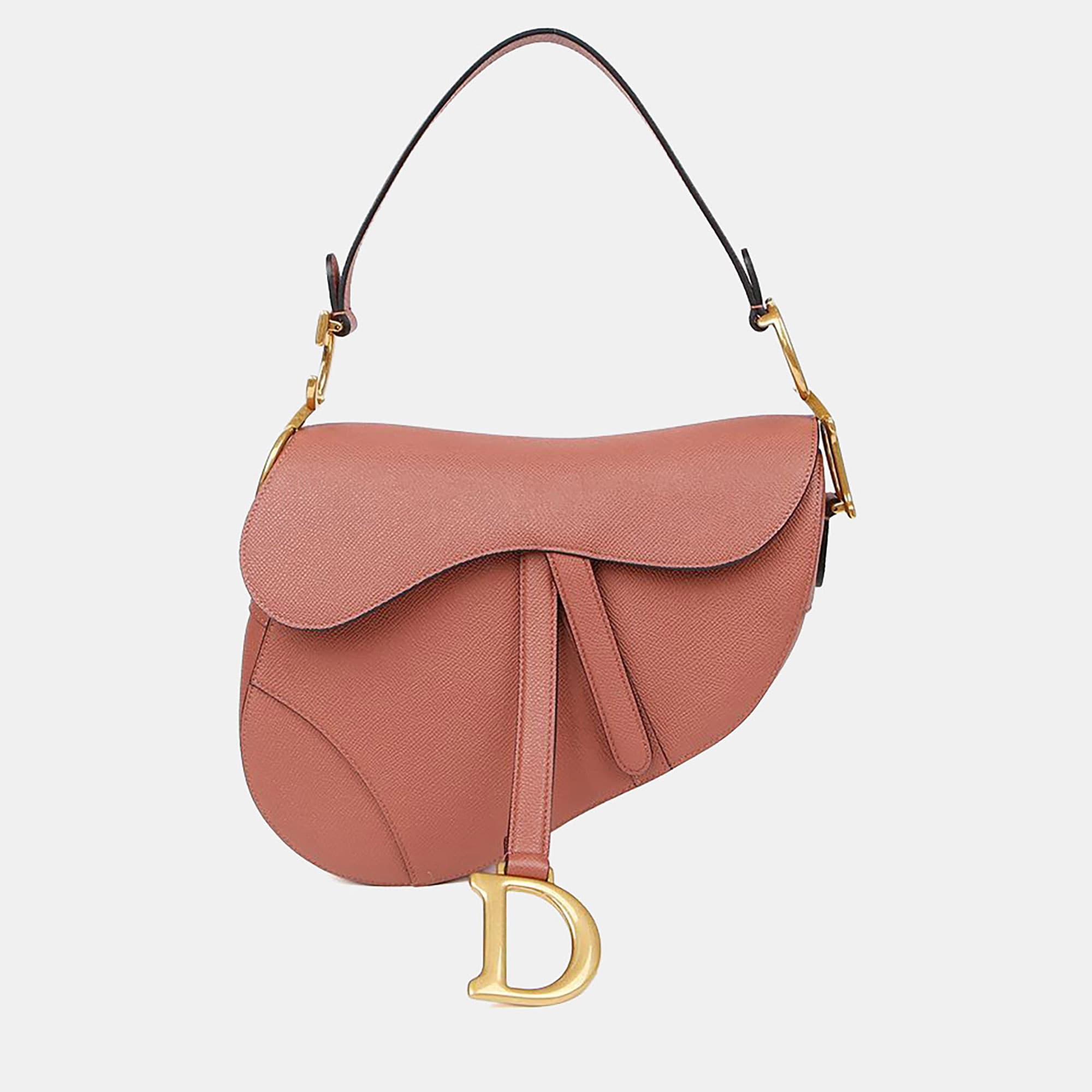 Dior Saddle Medium Pink Leather Shoulder Bag