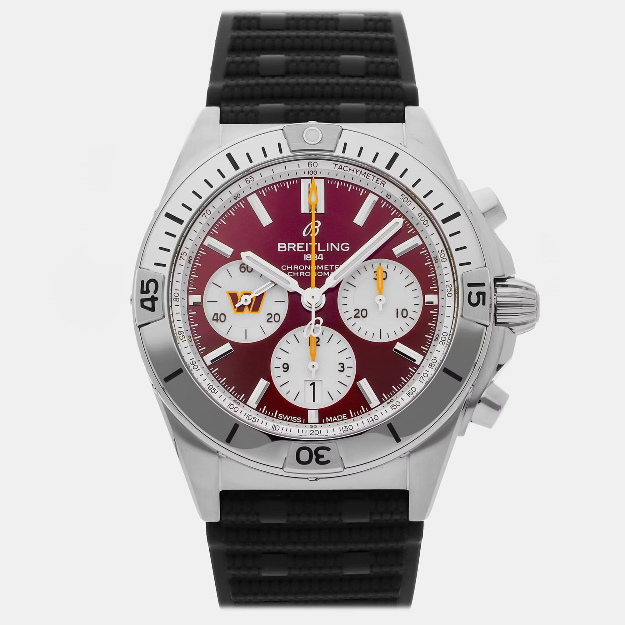 Breitling Chronomat AB01342B1K3S1 Automatic Chronograph Burgundy Dial Stainless Steel Men's Wristwatch 42mm