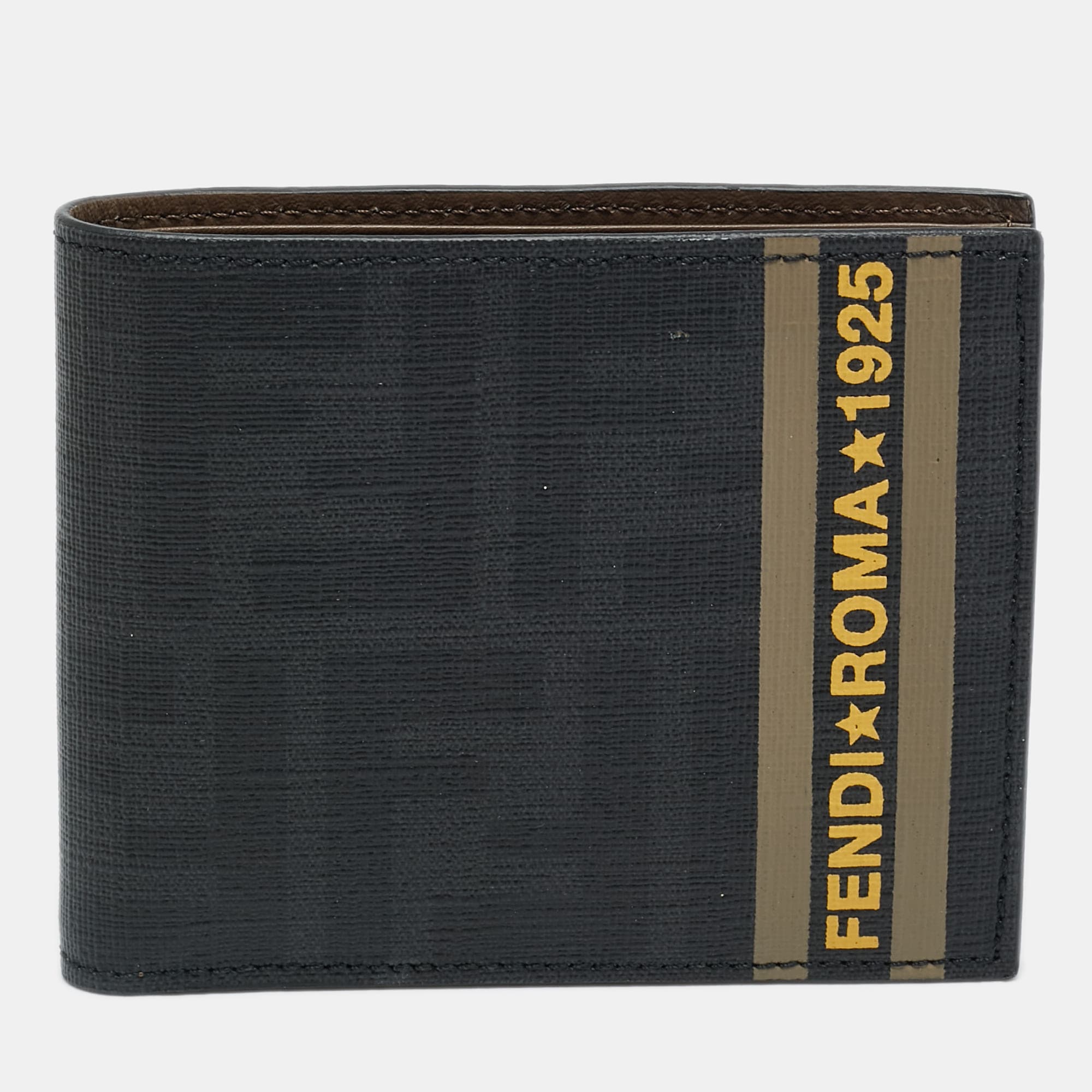 Fendi Black/Grey Zucca Coated Canvas Bifold Wallet