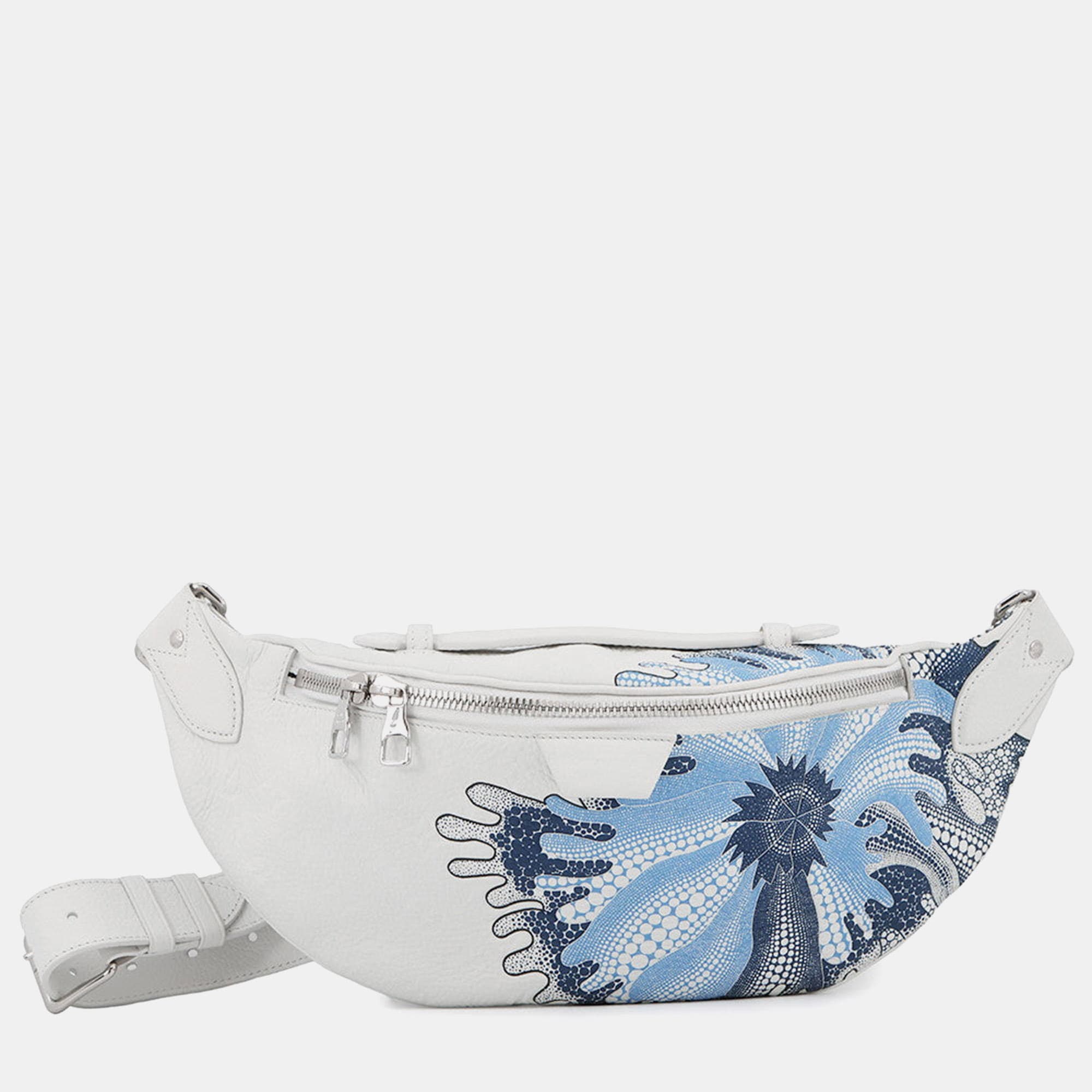 Louis Vuitton Lvxyk Maxi Bumbag Yayoi Kusama White/Blue Monogram Taurillon Leather