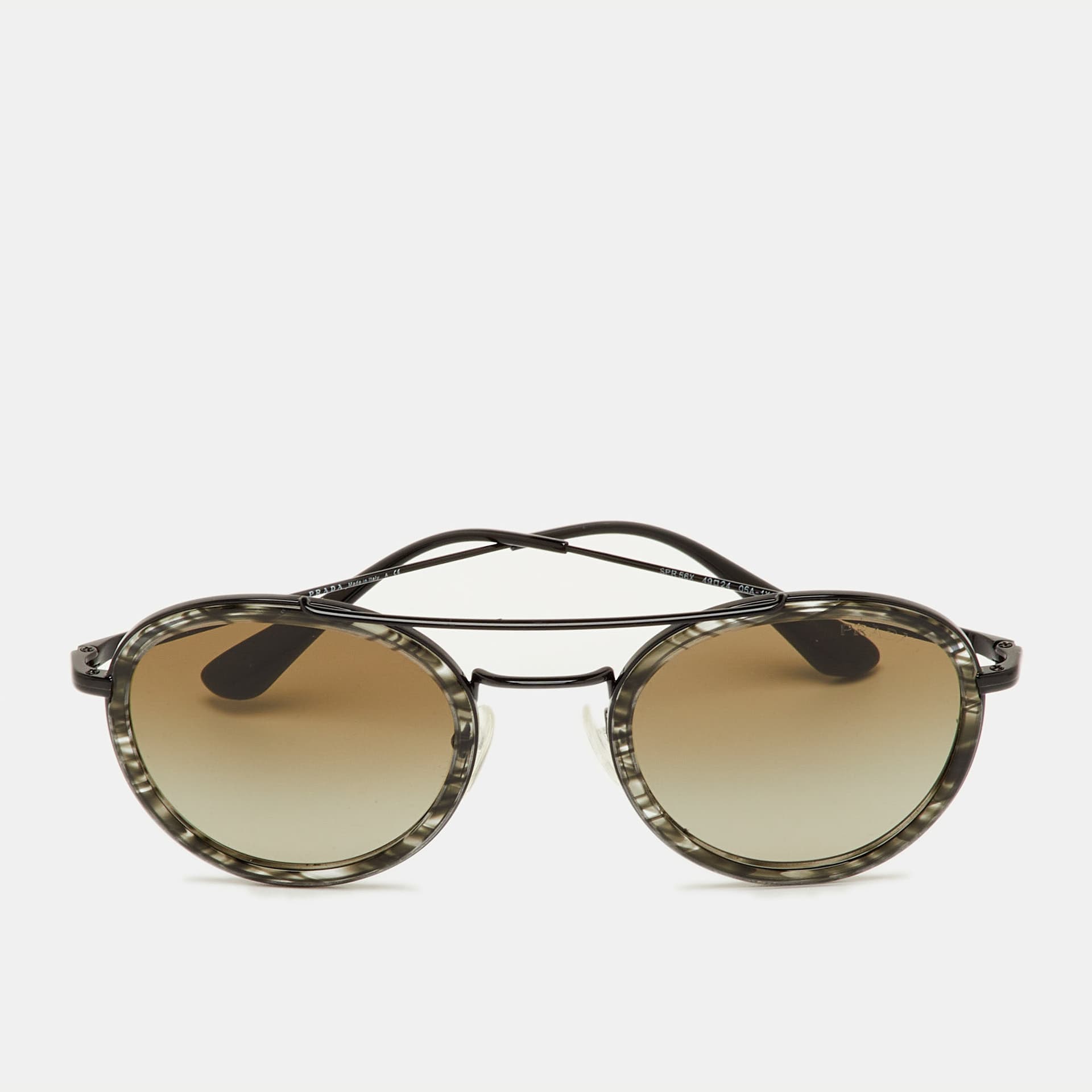 Prada Black Gradient SPR 56X Round Sunglasses