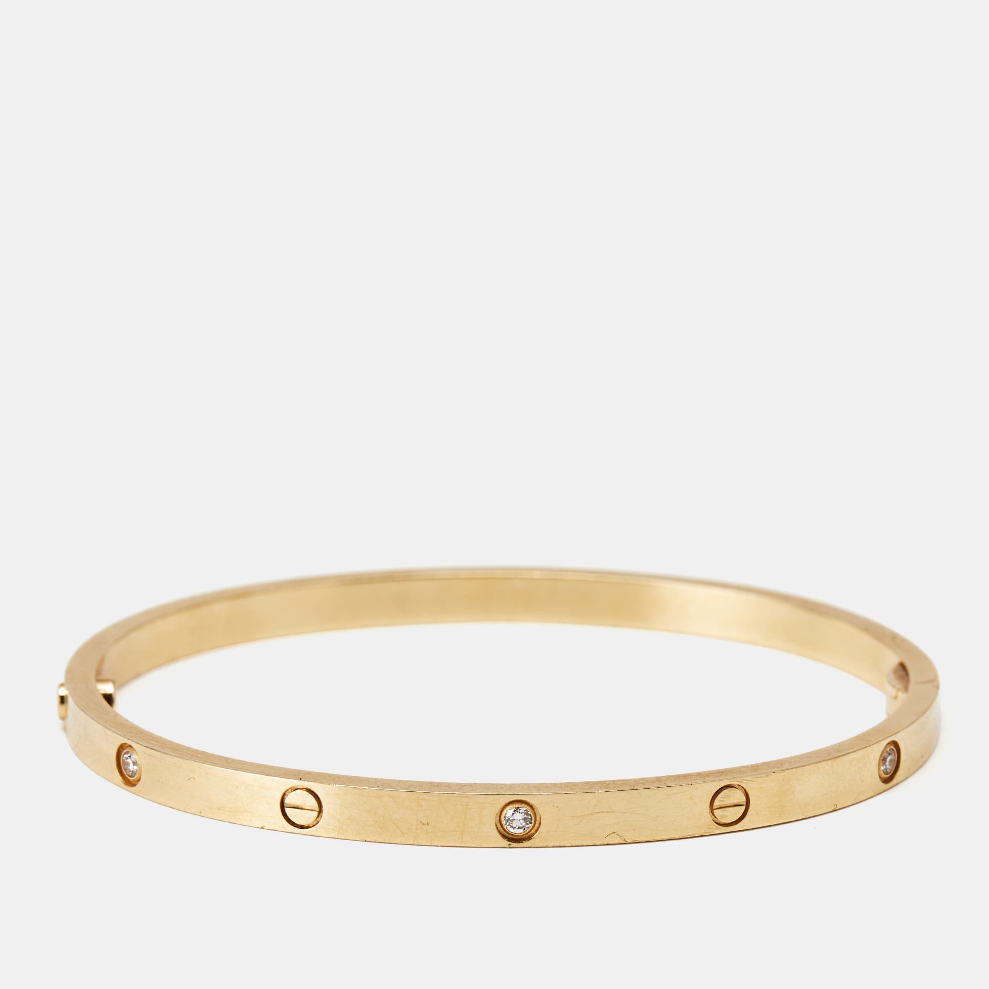 Cartier Love 6 Diamonds 18k Yellow Gold Small Model Bracelet 16