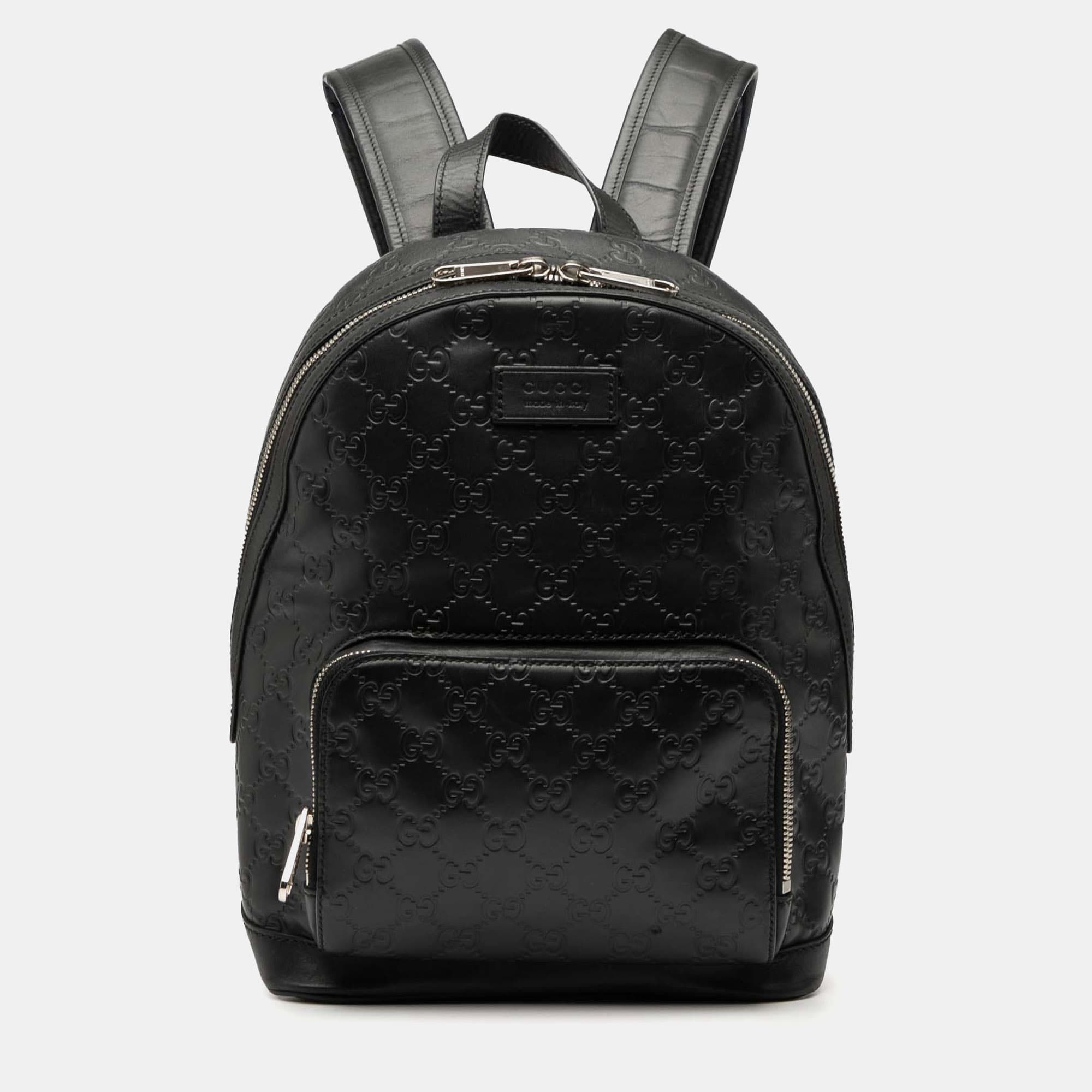 Gucci Black Guccissima Backpack
