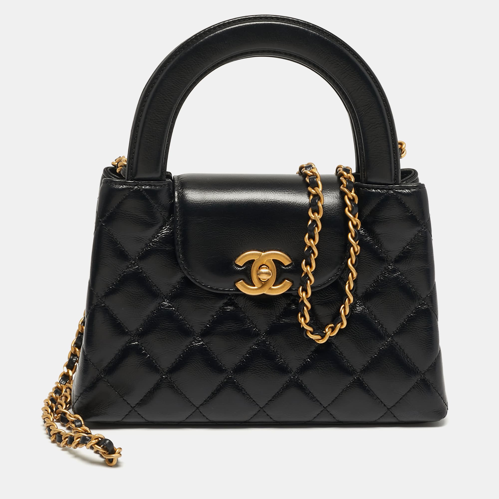 Chanel Kelly Nano Black Quilted Leather Shopper Bag