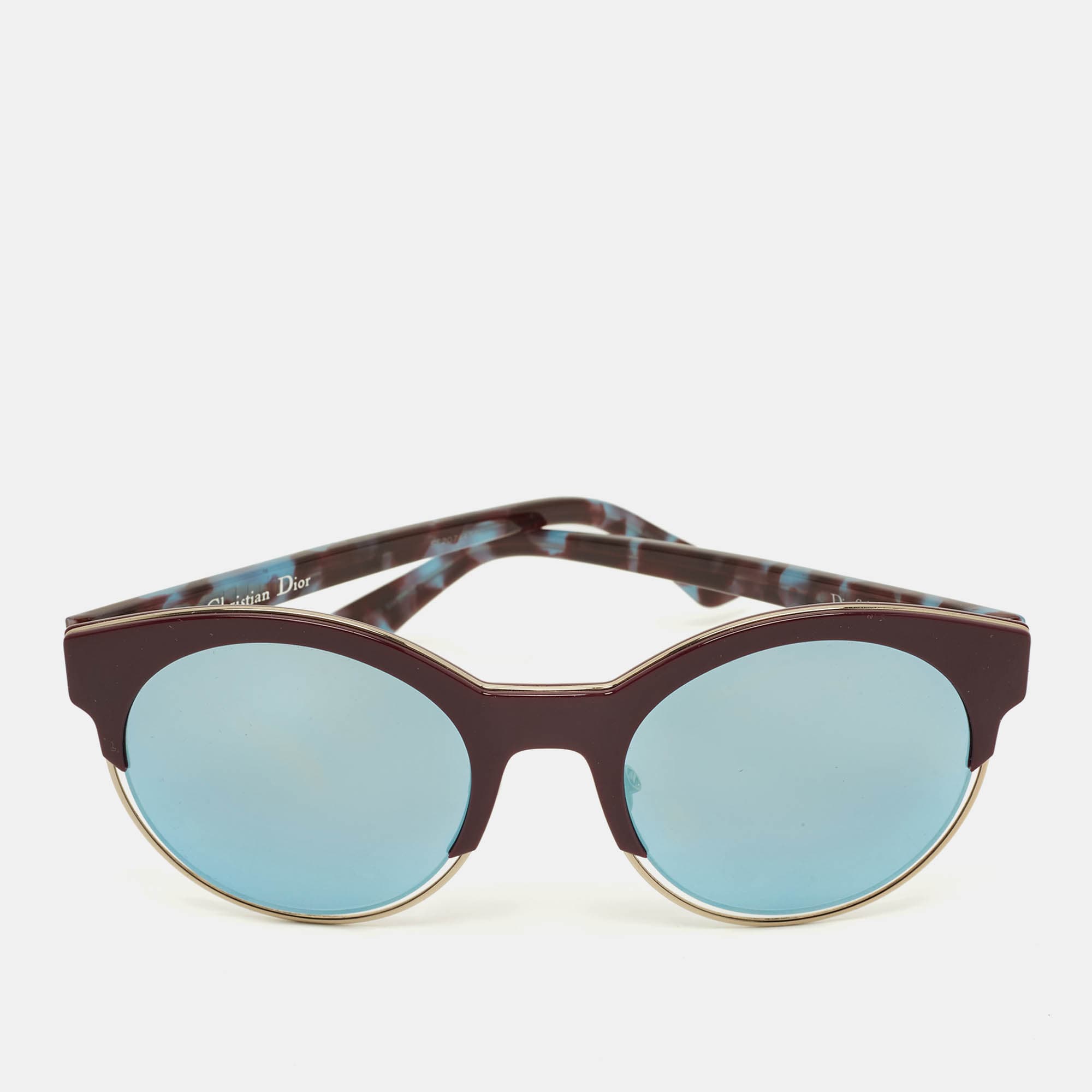 Dior Burgundy/Grey Gradient Sideral 1 Round Sunglasses
